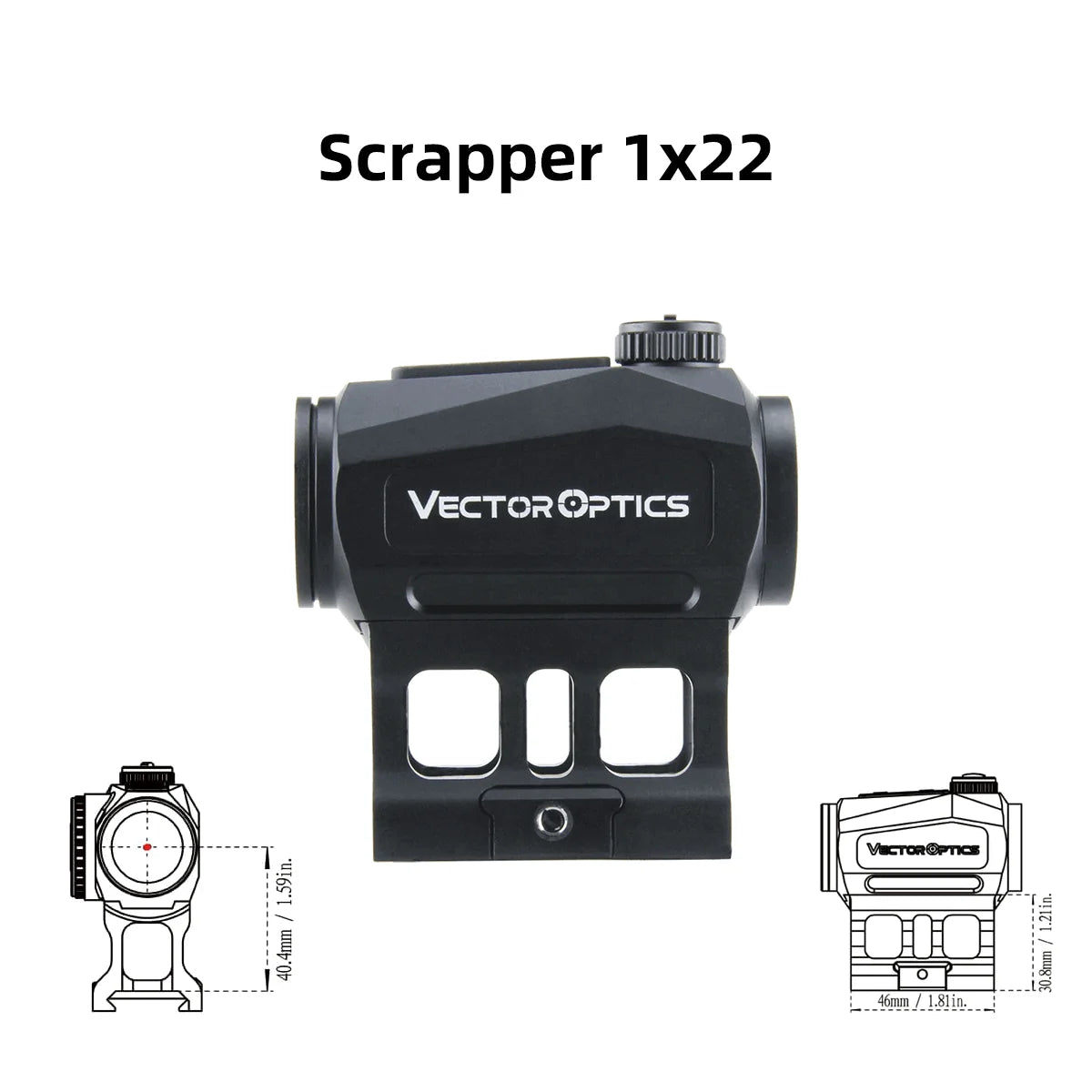 Vector Optics Scrapper 1x22/25/29 Red Dot Sight with Motion Sensor | IP67 Waterproof Tactical Scope for AR15, M4 Rifles | Perfect for Hunting, Sporting & Tactical Shooting in All Weather Conditions