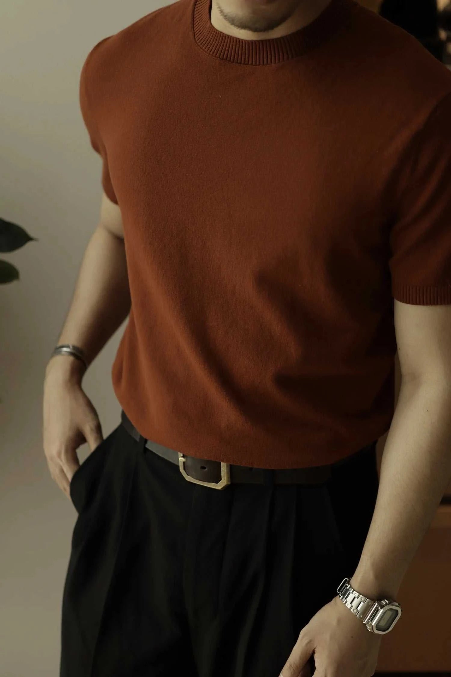 Premium Cotton Business Casual T-Shirt for Men - Breathable Summer Office Wear - Ideal for Work, Meetings & Smart Casual Outfits