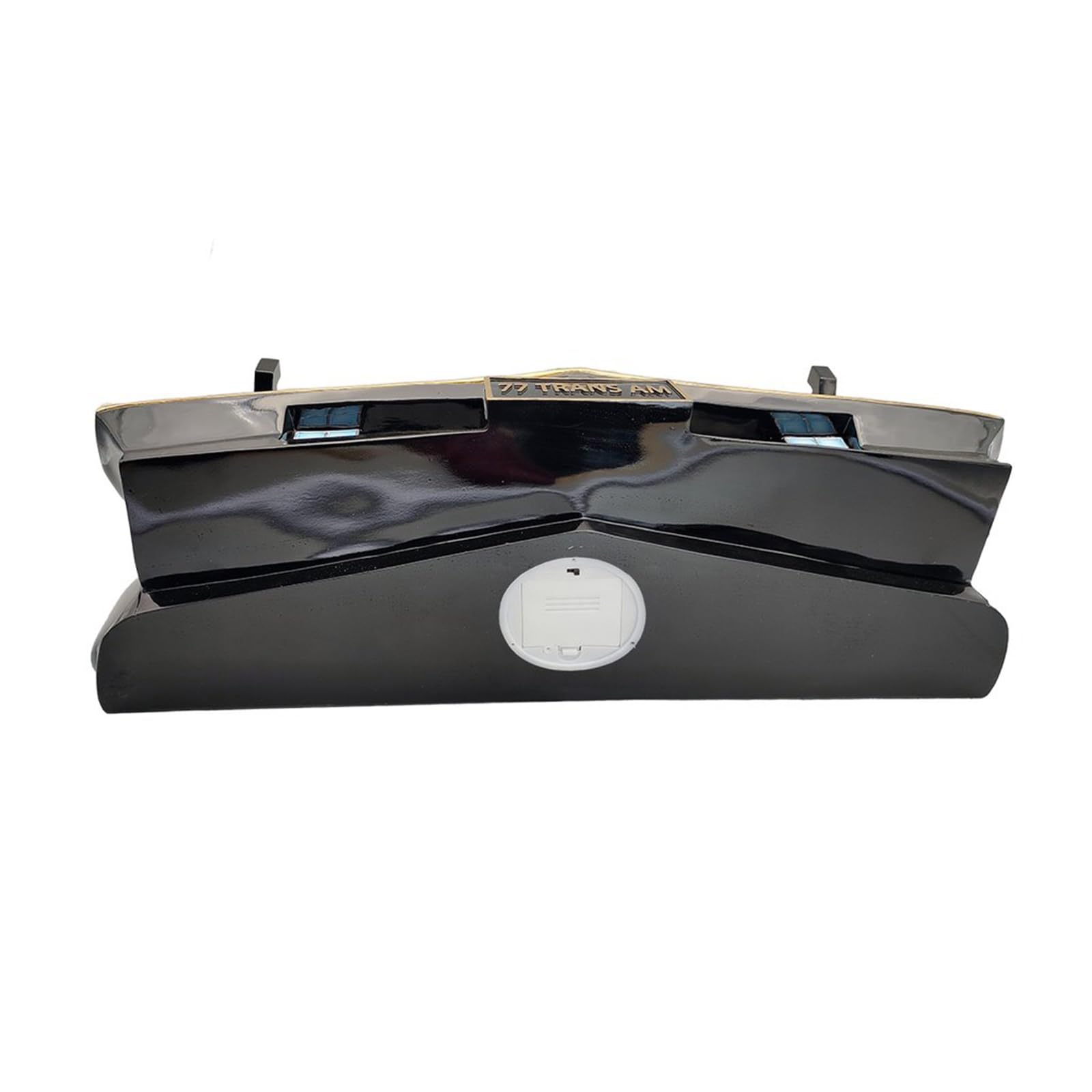 Sunbeltgifts 1977 SE Pontiac Trans AM Wall Floating Shelf - Black & Gold Tempered Glass Display with Battery-Powered LED Headlights (19x7.1x7.2 Inches) - Perfect Classic Car Decor for Pontiac Collectors & Auto Enthusiasts - Ideal for Man Cave, Garage, or Office Display
