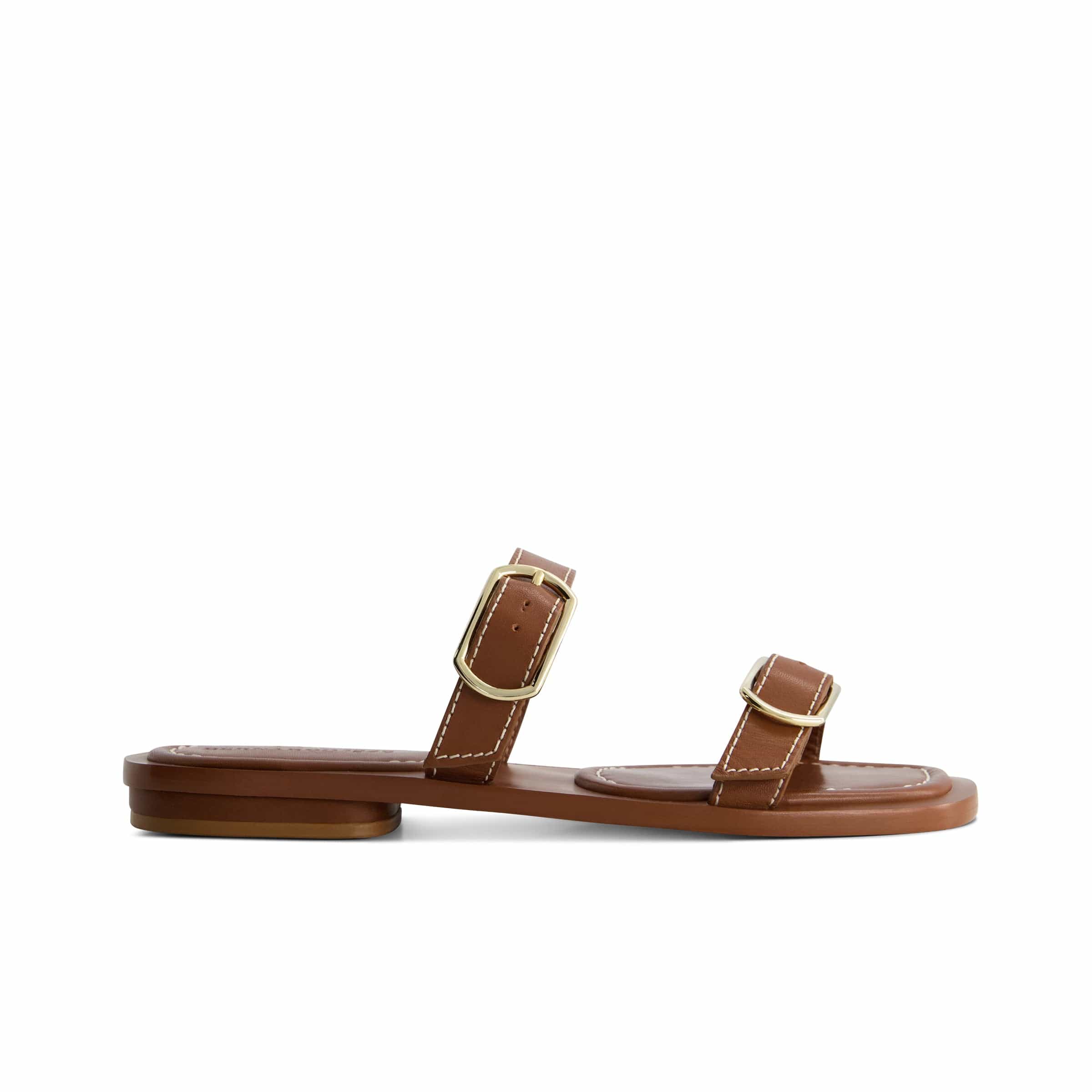 Arta Buckle Sandal Saddle - Women's Casual Strappy Leather Sandals for Summer | Comfortable Walking Shoes for Beach, Vacation & Daily Wear