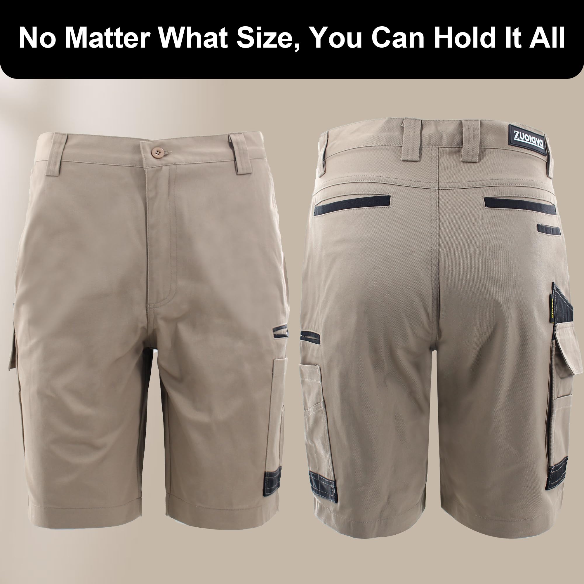 Men's Lightweight Work Shorts with Multi-Pockets for Outdoor & DIY