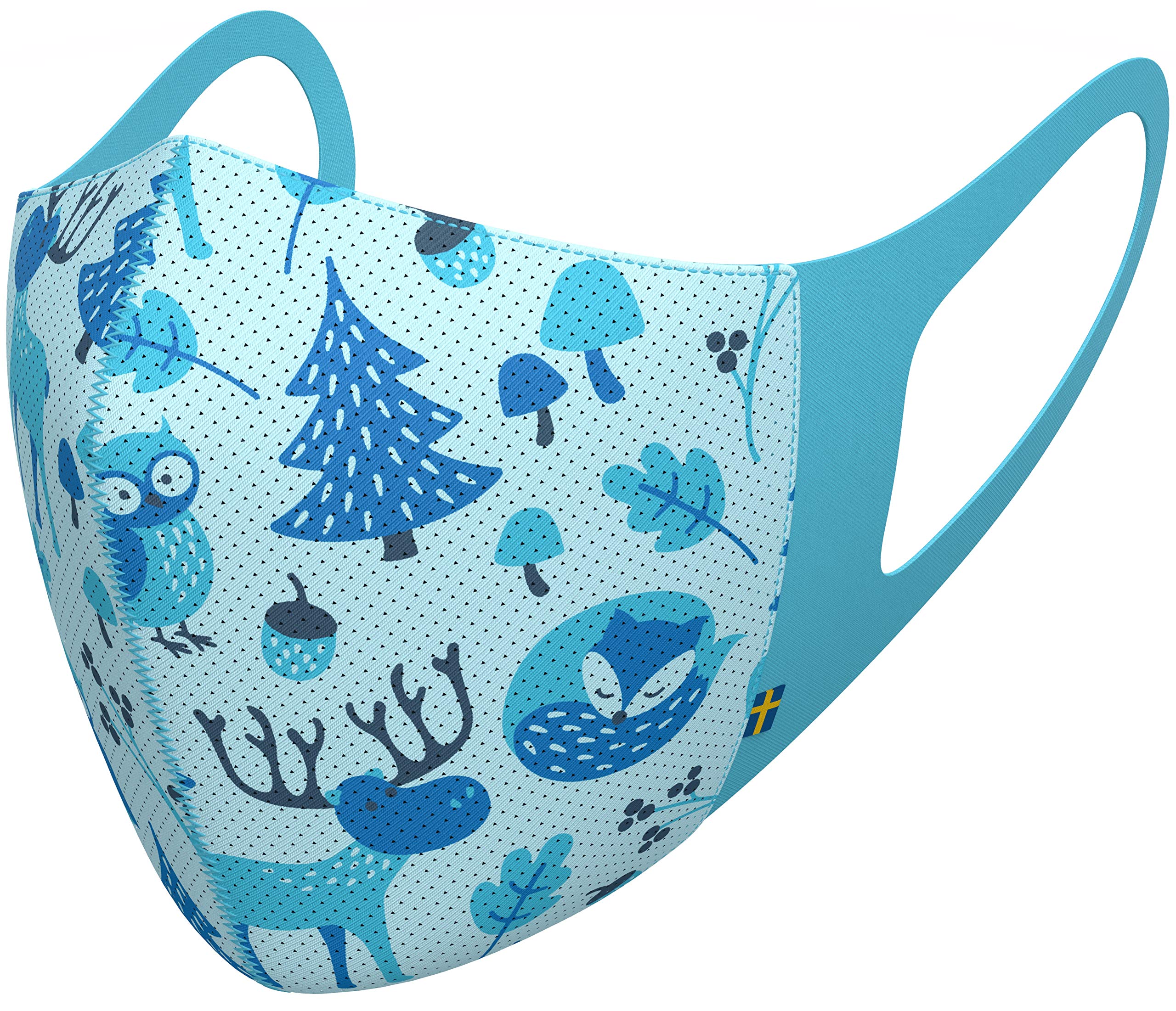 Airinum Lite Air Mask - Lightweight Reusable Face Mask with Filters & Elastic Ear Loops for Outdoor Activities, Cycling, Running, Travel & Commuting | Includes 2 Filters & Head Clip (Size S, Wild Blue) - Perfect for Urban Pollution, Allergies & Active Lifestyles