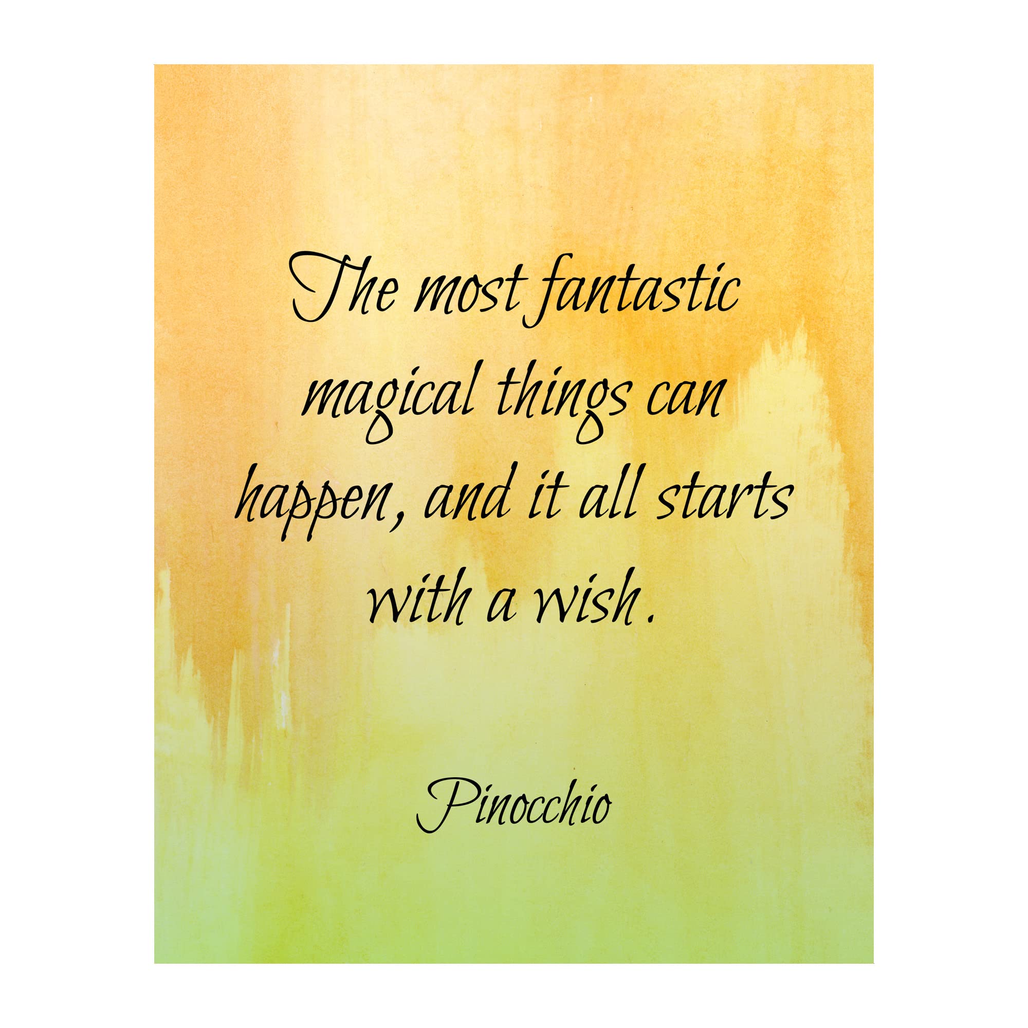 Motivational Pinocchio Wall Art Print - Modern Typographic Inspirational Home Decor for Bedroom, Living Room & Office - Unframed 8x10 - Perfect for Kids' Room, Nursery & Study Space