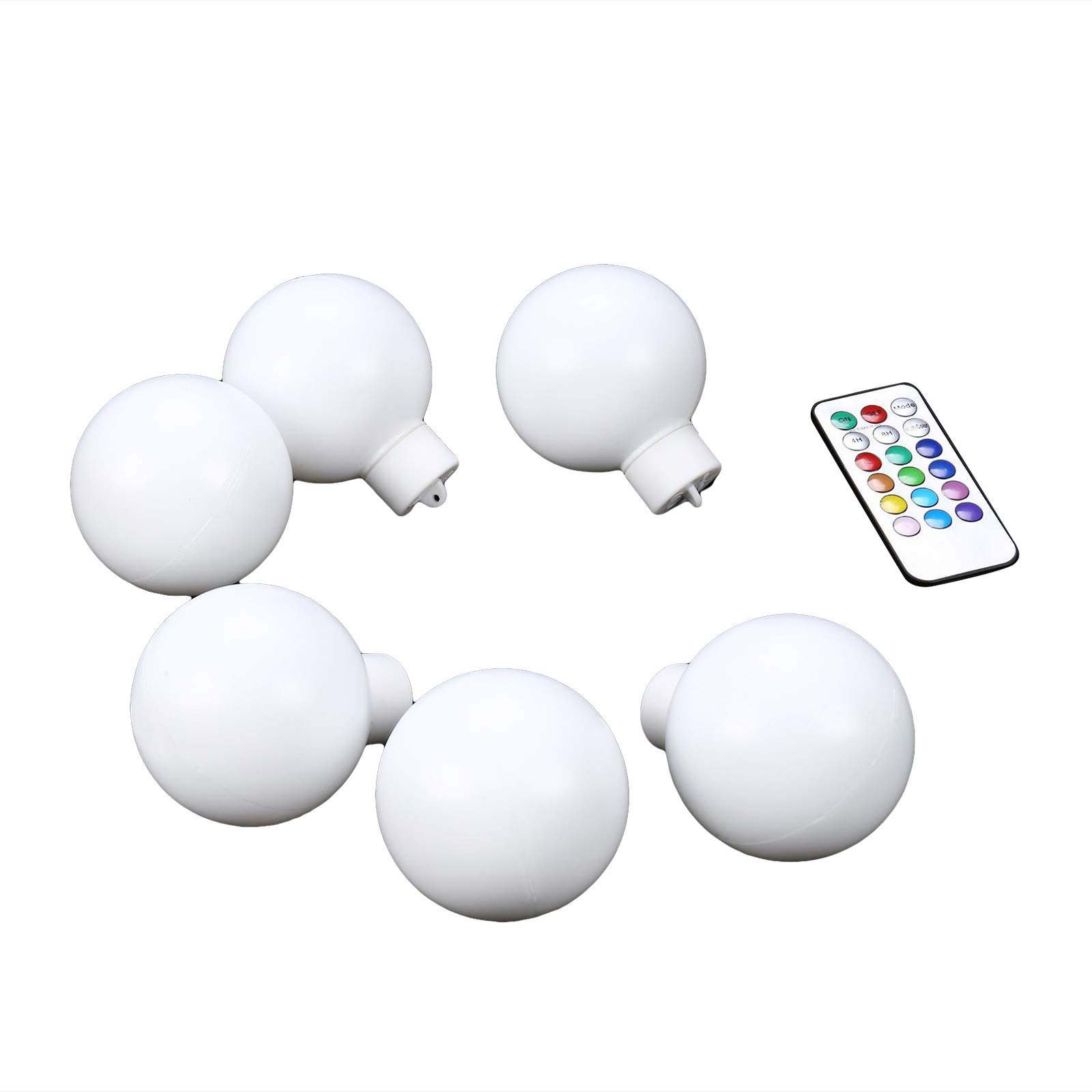 iFCOW 6 Pack Color Changing Floating Pool Lights with Remote - Waterproof LED Pond Lights for Swimming Pool, Garden, Christmas Tree & Outdoor Decor | Perfect for Parties, Backyard & Holiday Lighting