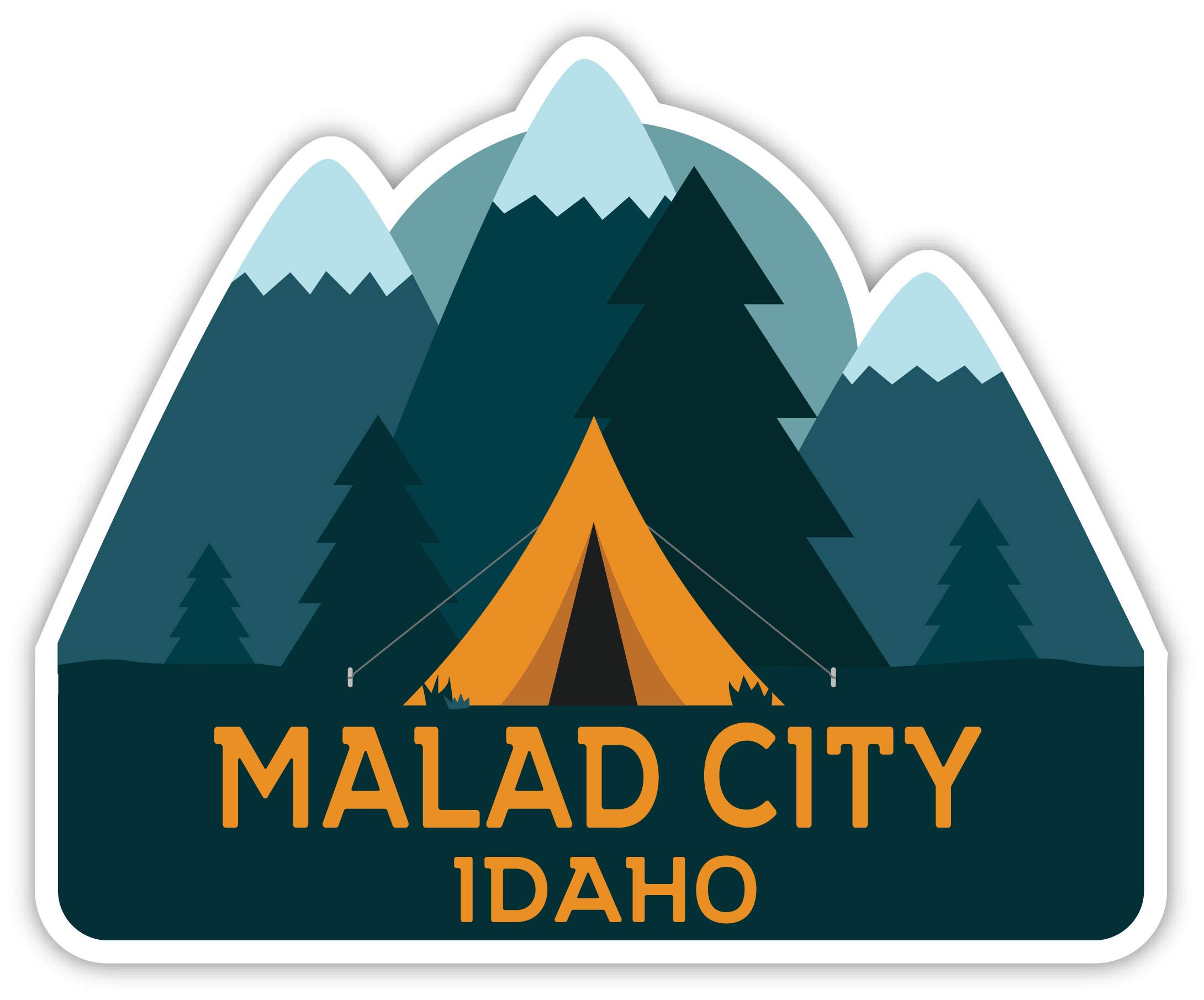 4-Inch Camping Tent Design Fridge Magnet - Malad City Idaho Souvenir - Perfect for Travel Memories, Home Decor & Gift Giving