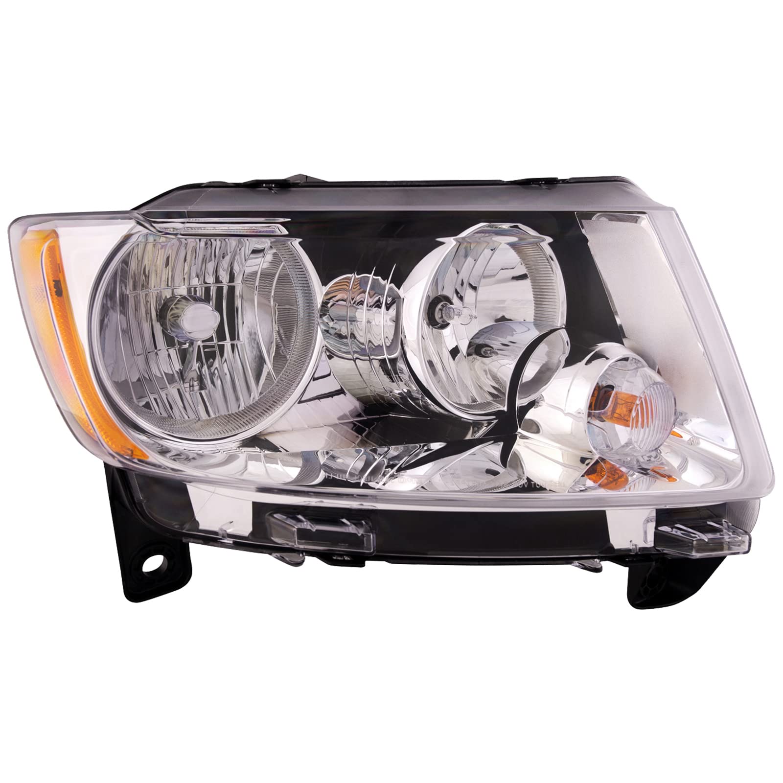 HEADLIGHTSDEPOT CAPA Certified Halogen Headlight - Right Passenger Side for 2011-2013 Jeep Grand Cherokee (Laredo/Limited/Overland Models) - Improved Night Visibility & Safety Driving