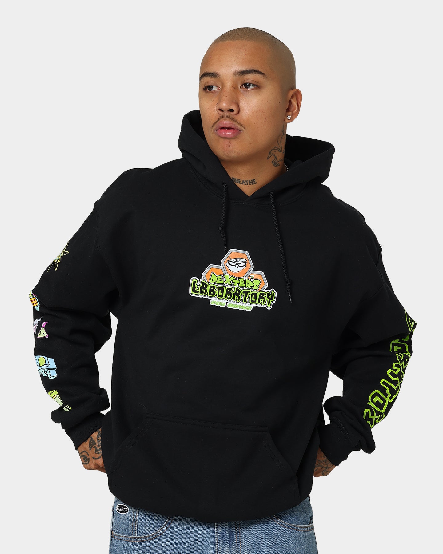 Vintage Dexter Hoodie for Men & Women - Soft Cotton Thrifted Sweatshirt - Black Retro Pullover for Casual Wear & Street Style