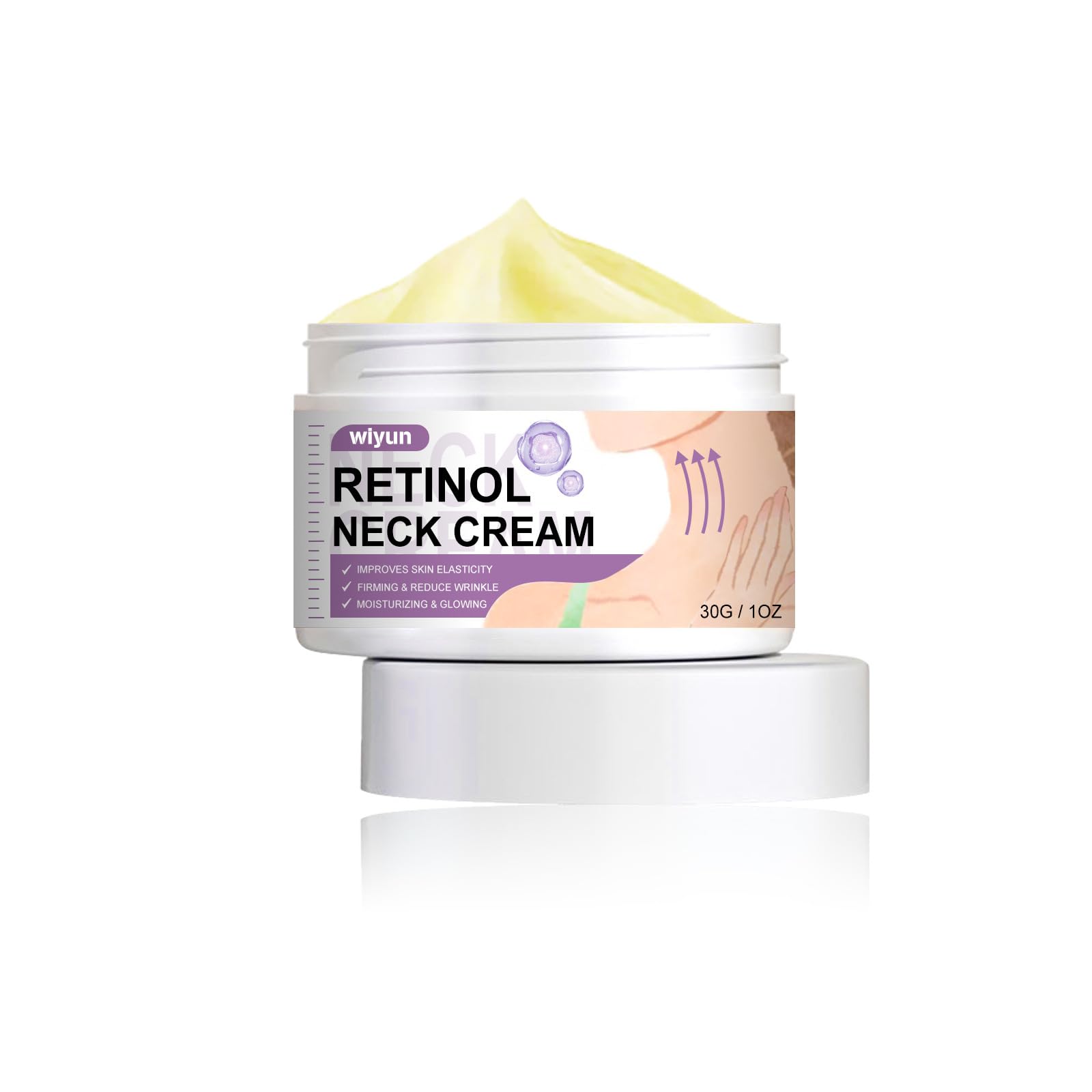 Retinol Collagen & Hyaluronic Acid Neck Firming Cream - Anti Wrinkle Tightening Cream for Women | Lifts & Tightens Loose Skin | Perfect for Night Routine & Daily Anti-Aging Care