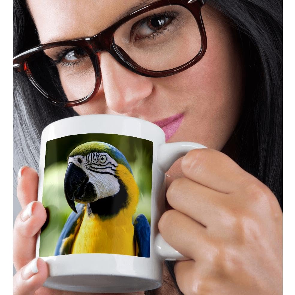 3D Parrot Ceramic Coffee Mug - 11 oz Colorful Bird Design for Tea & Hot Drinks - Perfect for Home, Office & Gifts