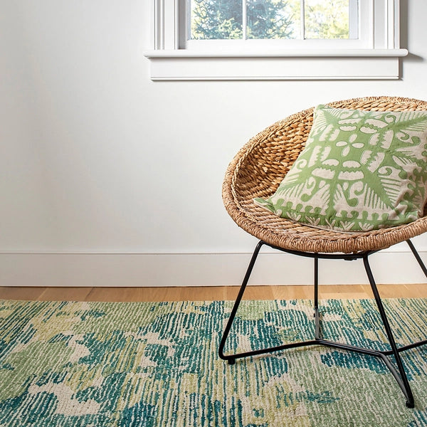 Dash & Albert Ladycross Green Hand Hooked Wool Rug - Soft & Durable Area Rug for Living Room, Bedroom, or Office Decor