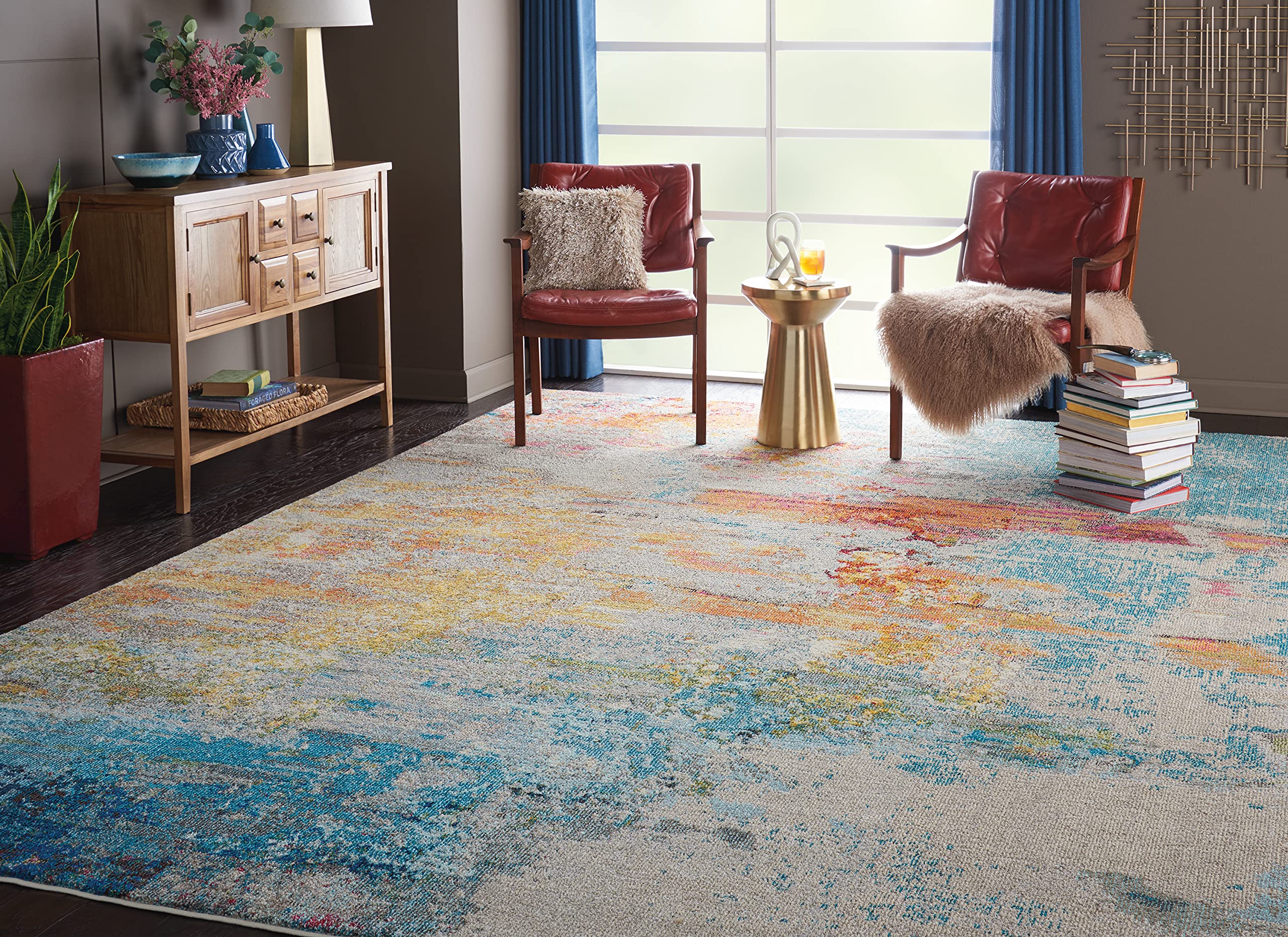 Nourison Celestial Modern Abstract Sealife 7'10
