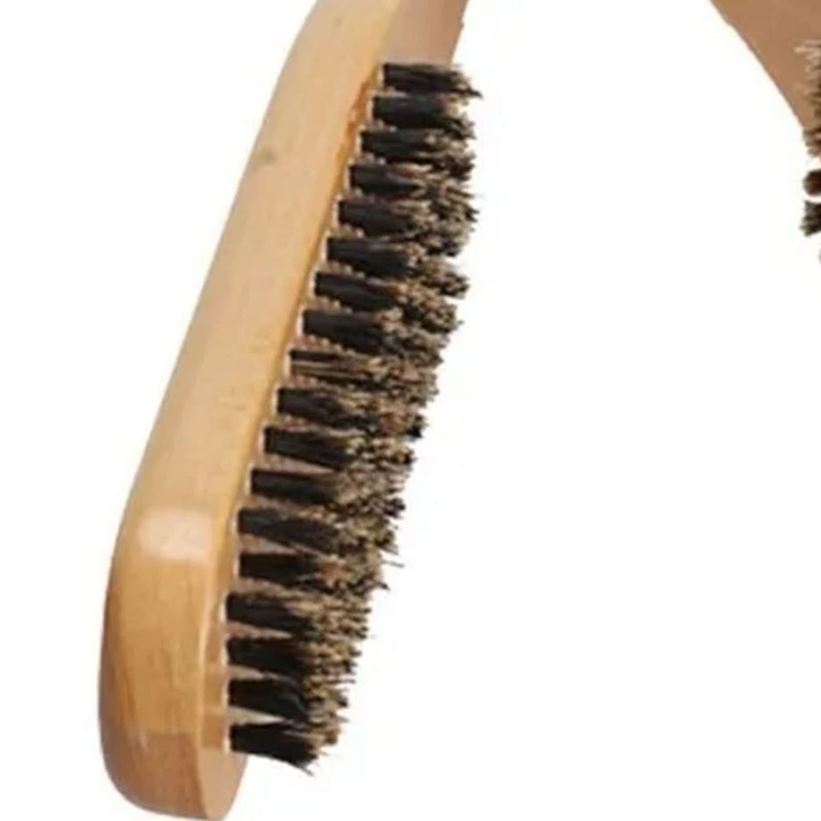 Double-Sided Wooden Hair Straightener Brush - Professional Salon Clamp Styling Tool for Smooth & Shiny Hair at Home or Salon