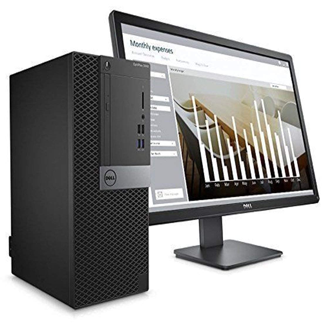 Refurbished 21.5in LED Monitor with Quad Core i5-6500 Desktop Computer - 8GB RAM, 256GB SSD, WiFi, Windows 10 64-Bit PC Bundle Including Keyboard & Mouse | Perfect for Home Office, Gaming & Business Workstations