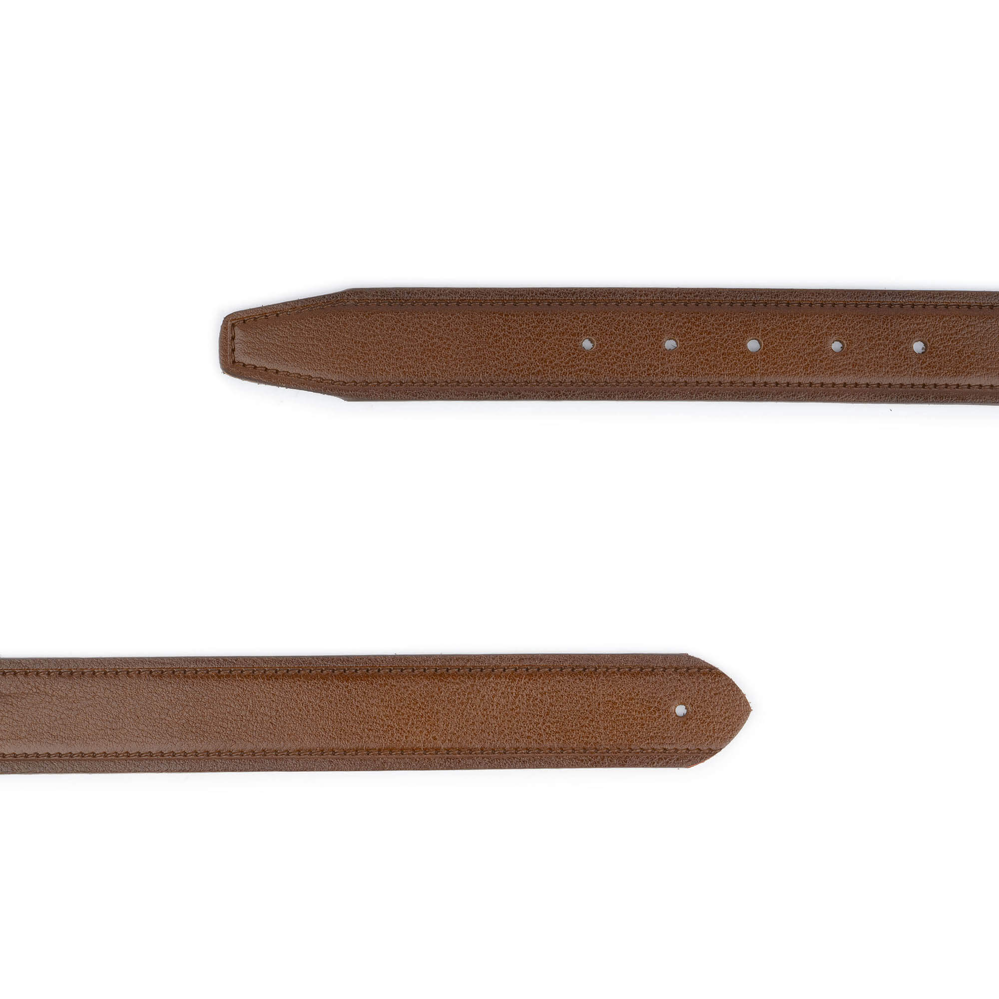 Genuine Medium Brown Leather Belt Strap with Holes - Replacement Strap for Cartier Men's Buckle | Classic Dress Belt for Business, Casual & Formal Occasions