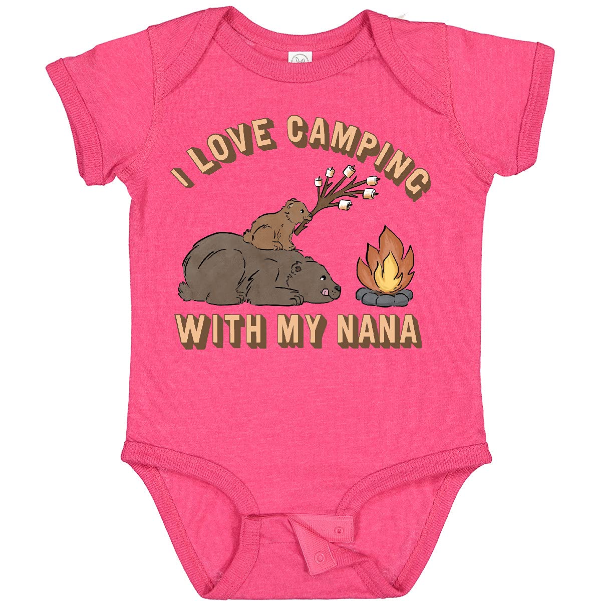 Inktastic I Love Camping with My Nana Baby Bodysuit - Cute Infant Onesie for Outdoor Adventures, Family Camping Trips & Grandparent Bonding Moments