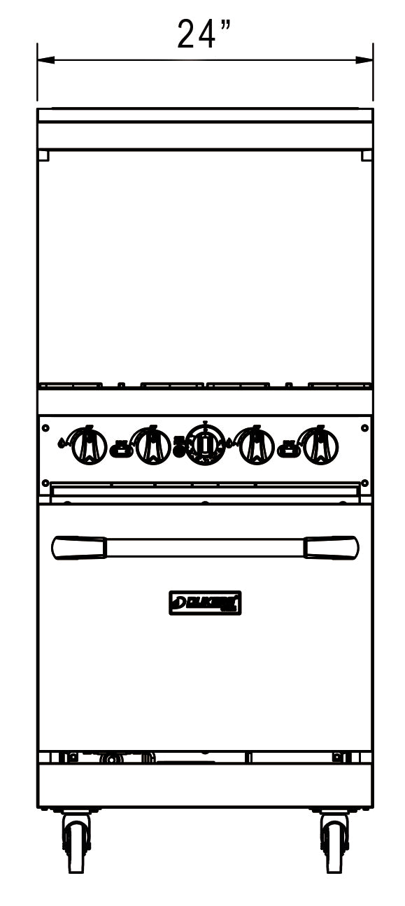 Dukers DCR24 4B 24 Inch Gas Range with 4 Open Burners - Professional Stainless Steel Stove for Home Kitchen & Restaurant Cooking