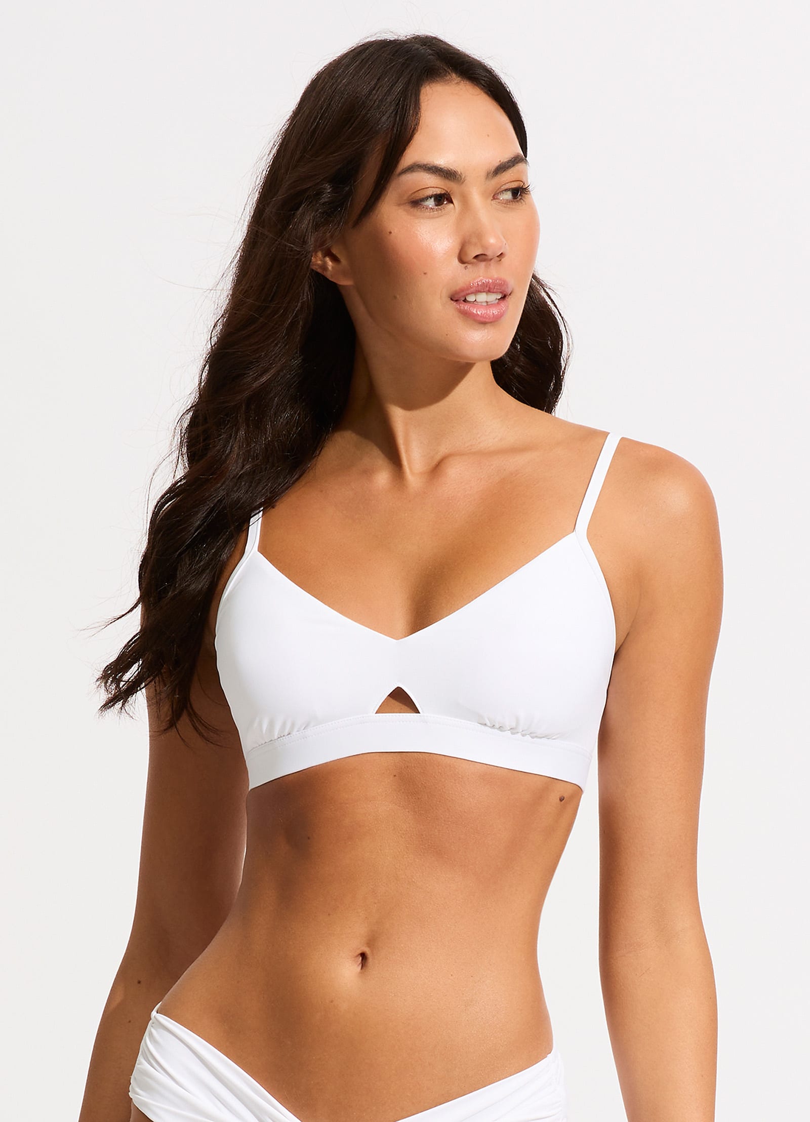 Seafolly Collective Hybrid Bralette - Comfortable Wireless Bra for Women in White | Perfect for Yoga, Beachwear & Everyday Wear
