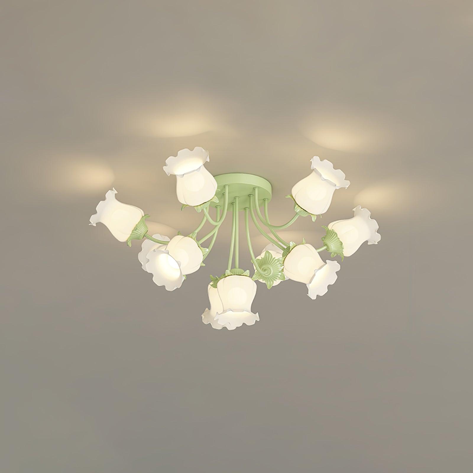 Modern Floral Ceiling Light Fixture - Elegant Garden Flower Chandelier for Living Room, Bedroom, or Dining Room Decor