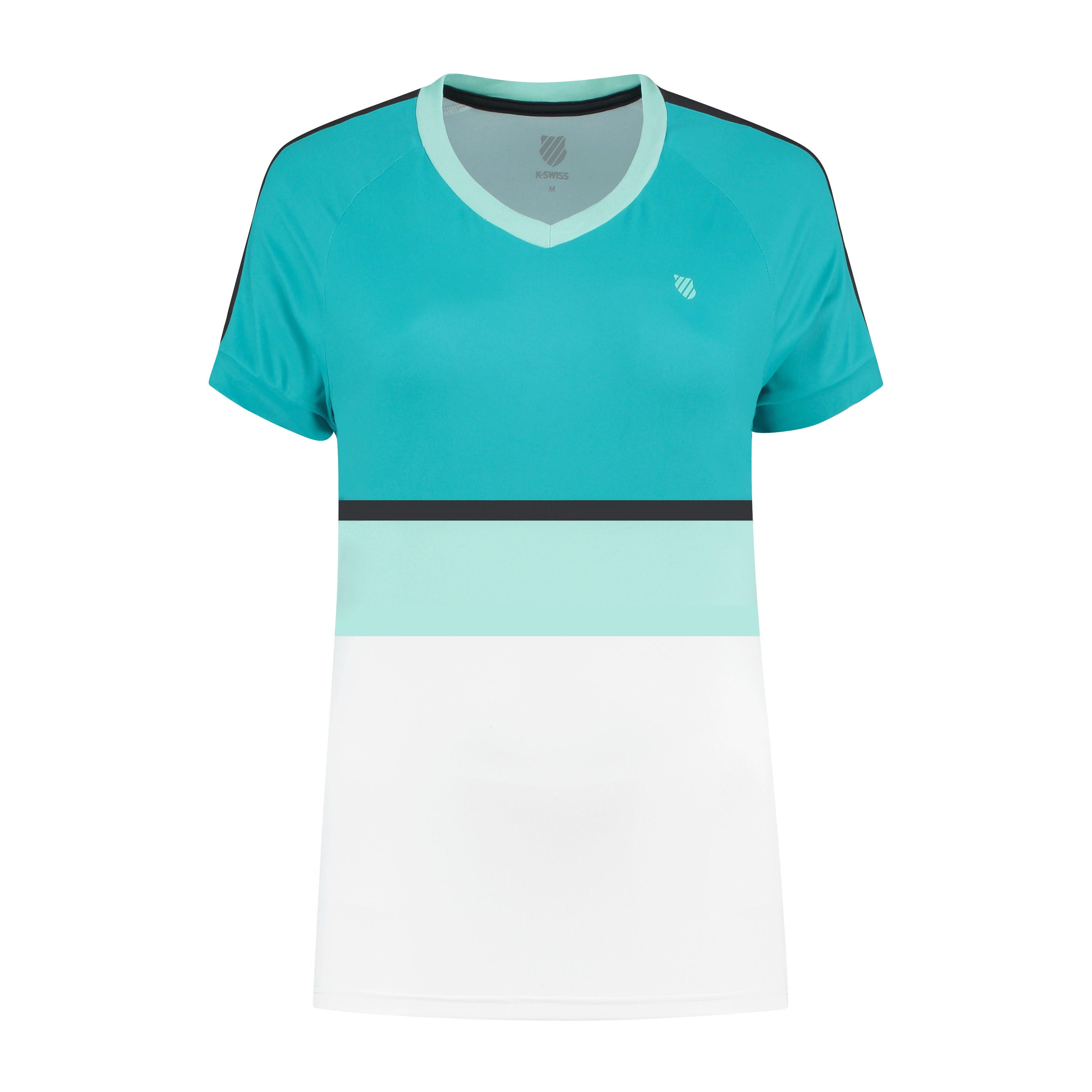 Women's Hypercourt Stripe Tee - Aruba Blue / Algiers Blue / White | Comfortable Tennis & Casual Wear for Women | Perfect for Sports, Gym & Everyday Outfits