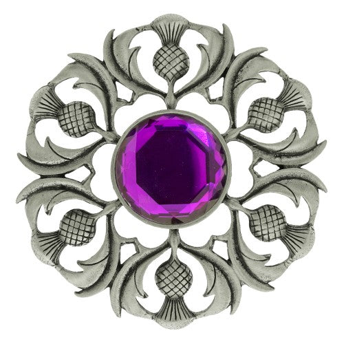 Vintage Scottish Thistle Plaid Brooch - Antique Silver Tone Celtic Pin for Women - Perfect for Tartan Dresses, Kilts, and Highland Outfits