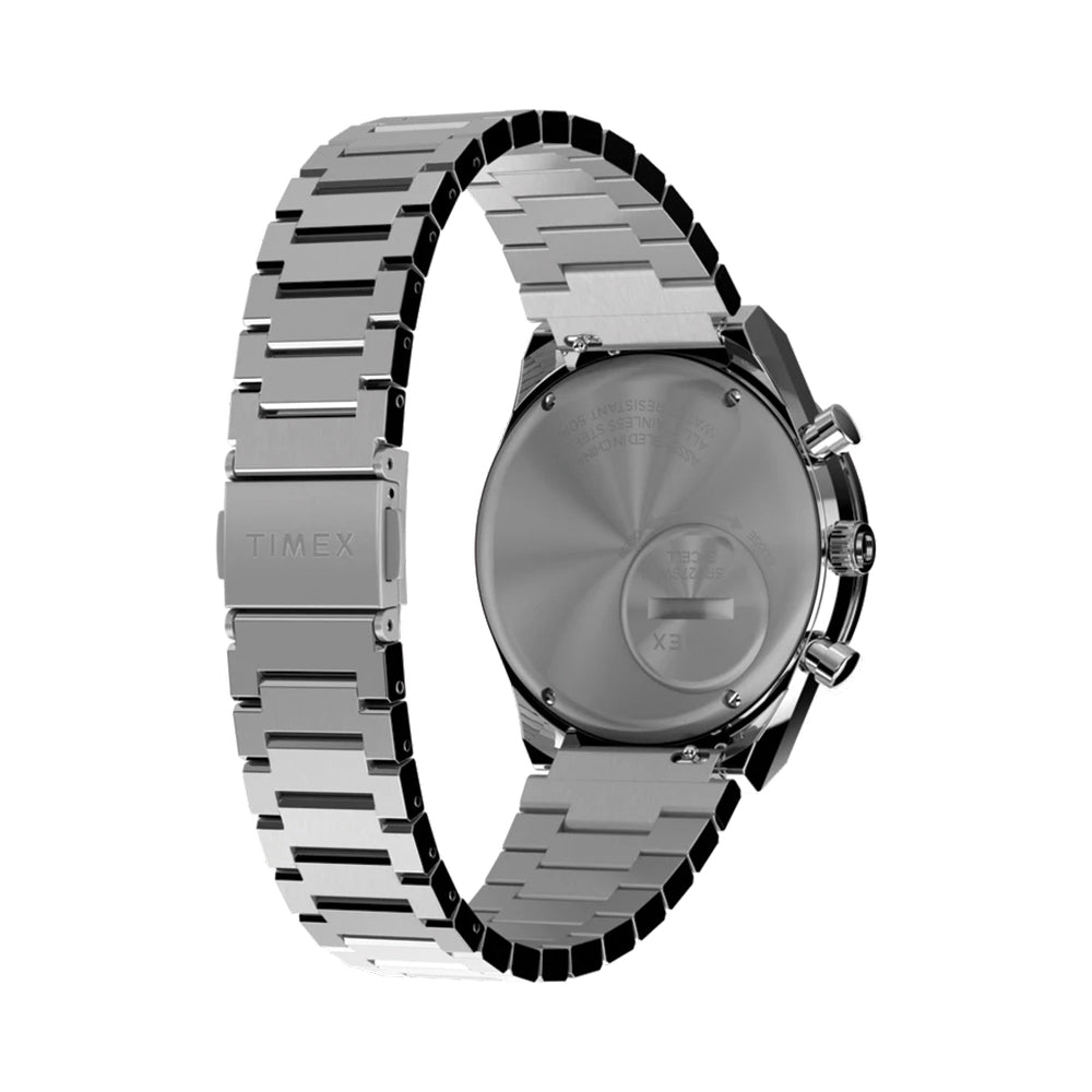 Q Diver Inspired Chronograph 40mm Blue Dial Men's Watch with Stainless Steel Bracelet - Perfect for Diving, Swimming & Everyday Wear