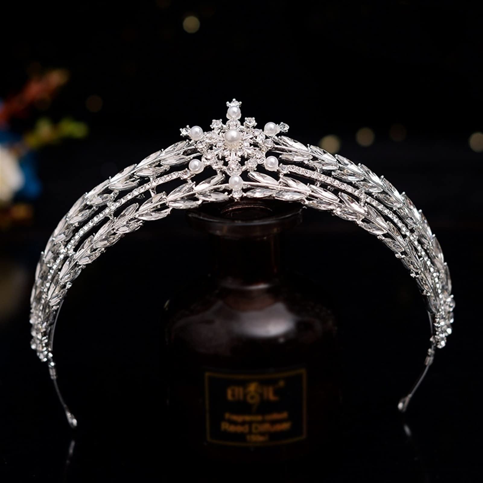 Pearl Crystal Bridal Crown - Rhinestone Wedding Headpiece for Women | Elegant Wedding Hair Accessories for Brides, Bridesmaids & Special Occasions