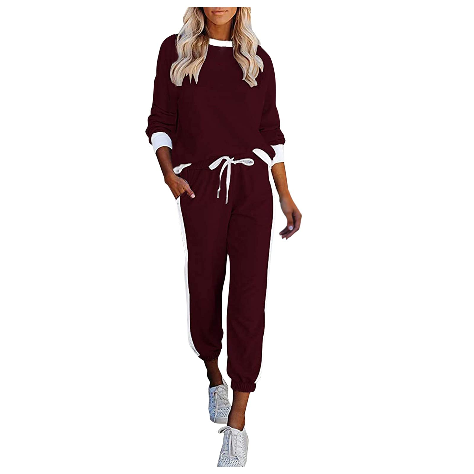 Xiloccer Women's 2-Piece Sweatsuit Set - Christmas Pajamas, Lounge Wear & Jogging Outfit - Cozy Fleece Tracksuit for Women - Perfect for Holiday Gifts, Casual Wear & Home Relaxation