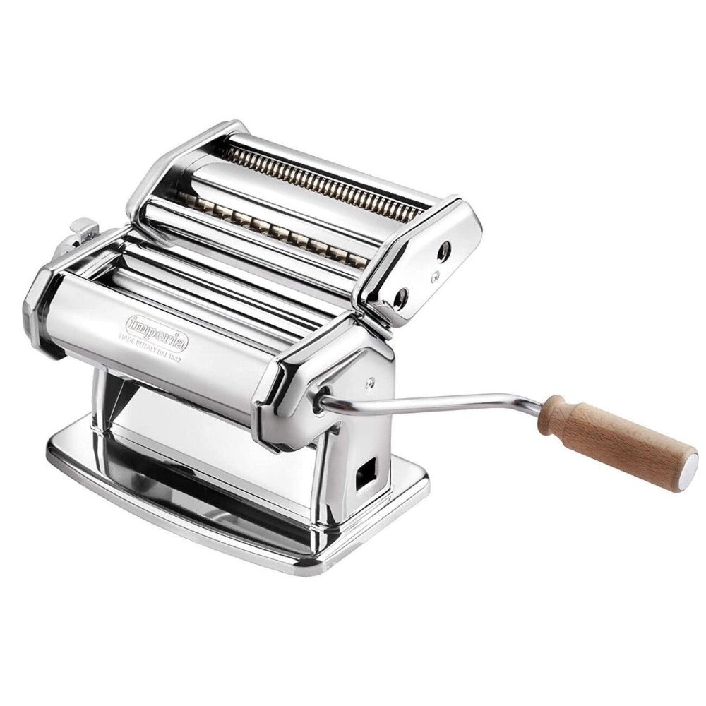 Imperia SP150 Italian Pasta Maker - Manual Stainless Steel Pasta Machine for Homemade Noodles, Ravioli & Lasagna - Perfect for Italian Cuisine & Home Cooking