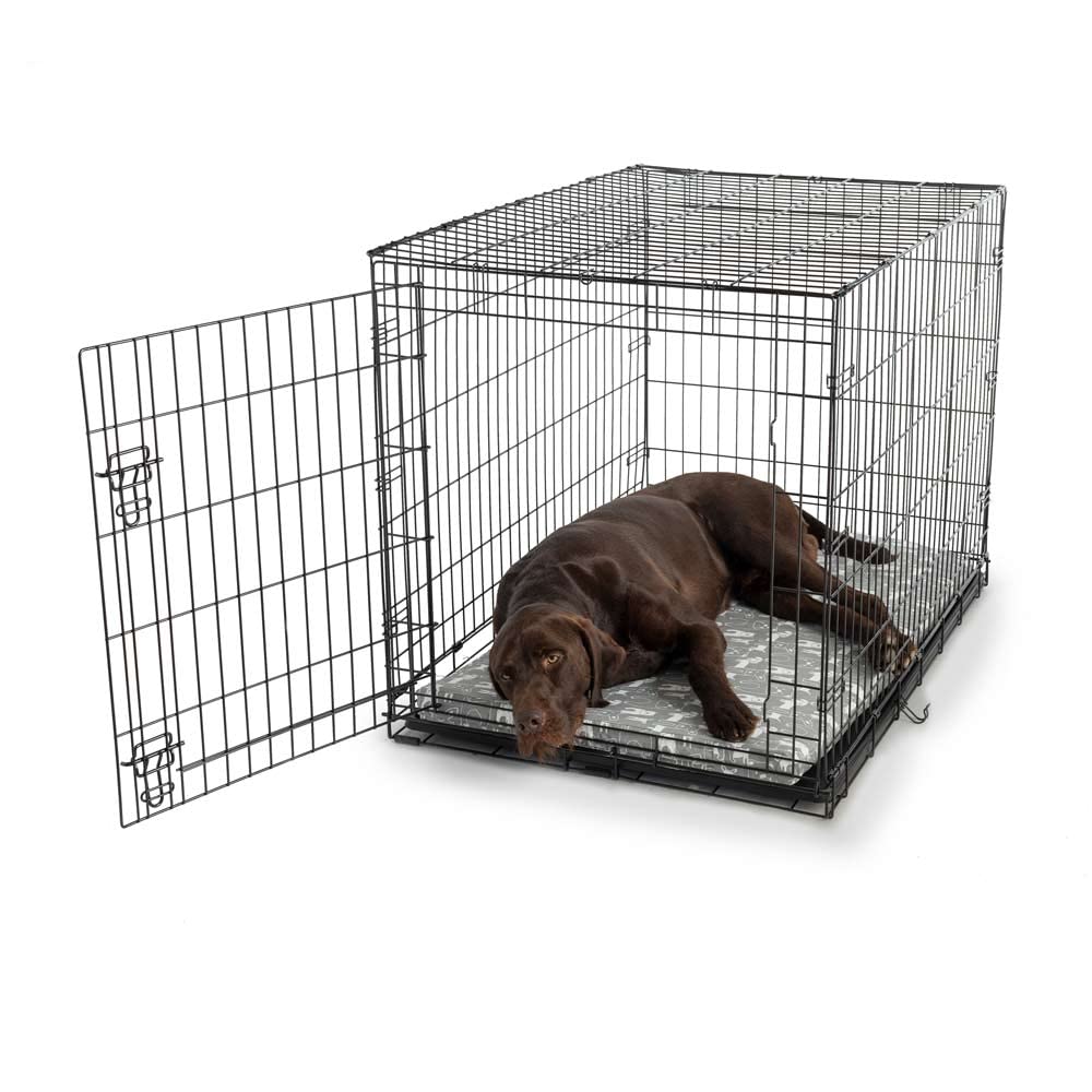 Snoozer Pet Products - Forgiving Dog Crate Pad, Wag Collection, Pedigree Storm - Large Size for Medium to Large Dogs - Perfect for Crates, Kennels & Travel Use