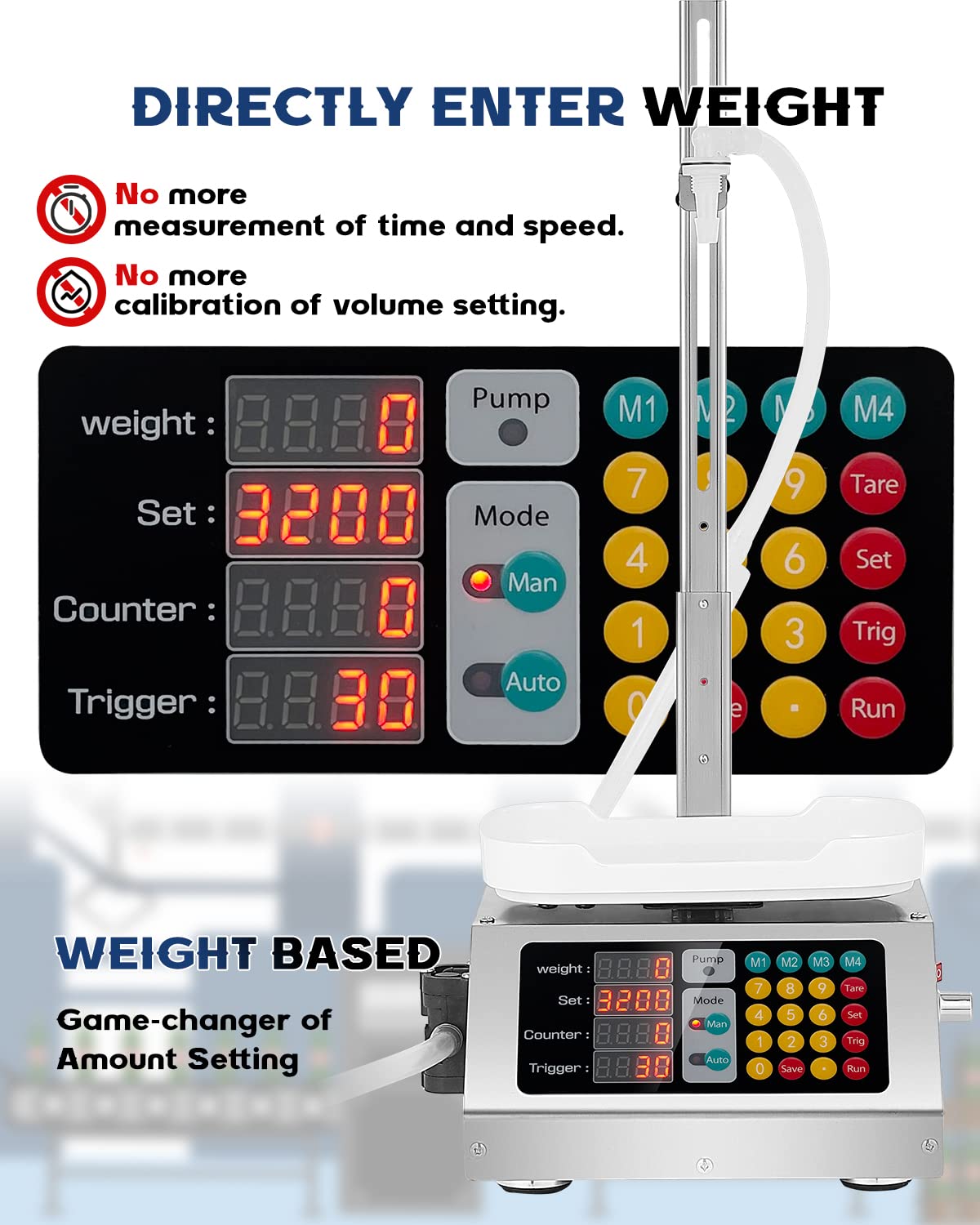 Hanchen Digital Liquid Filling Machine 10g-3kg Capacity | Bottle Filler with Weighing System | for MCT Oil, Milk, Beverage, Juice | 110V-220V (US Plug) | Perfect for Small Business & Home DIY Production