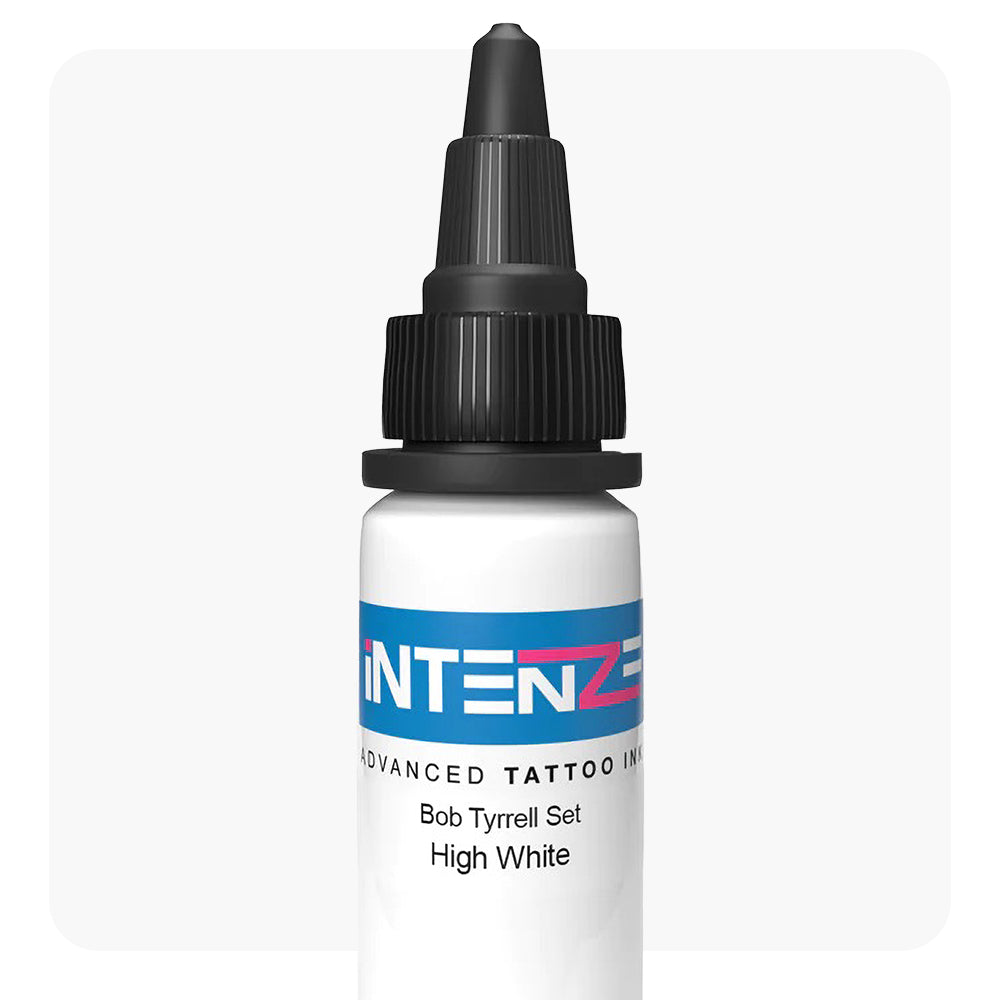 Premium High White Tattoo Ink - Bob Tyrrell Black & Grey Series by Intenze - 1oz Bottle - Professional Tattoo Artist Supplies for Realistic Shading & Highlighting