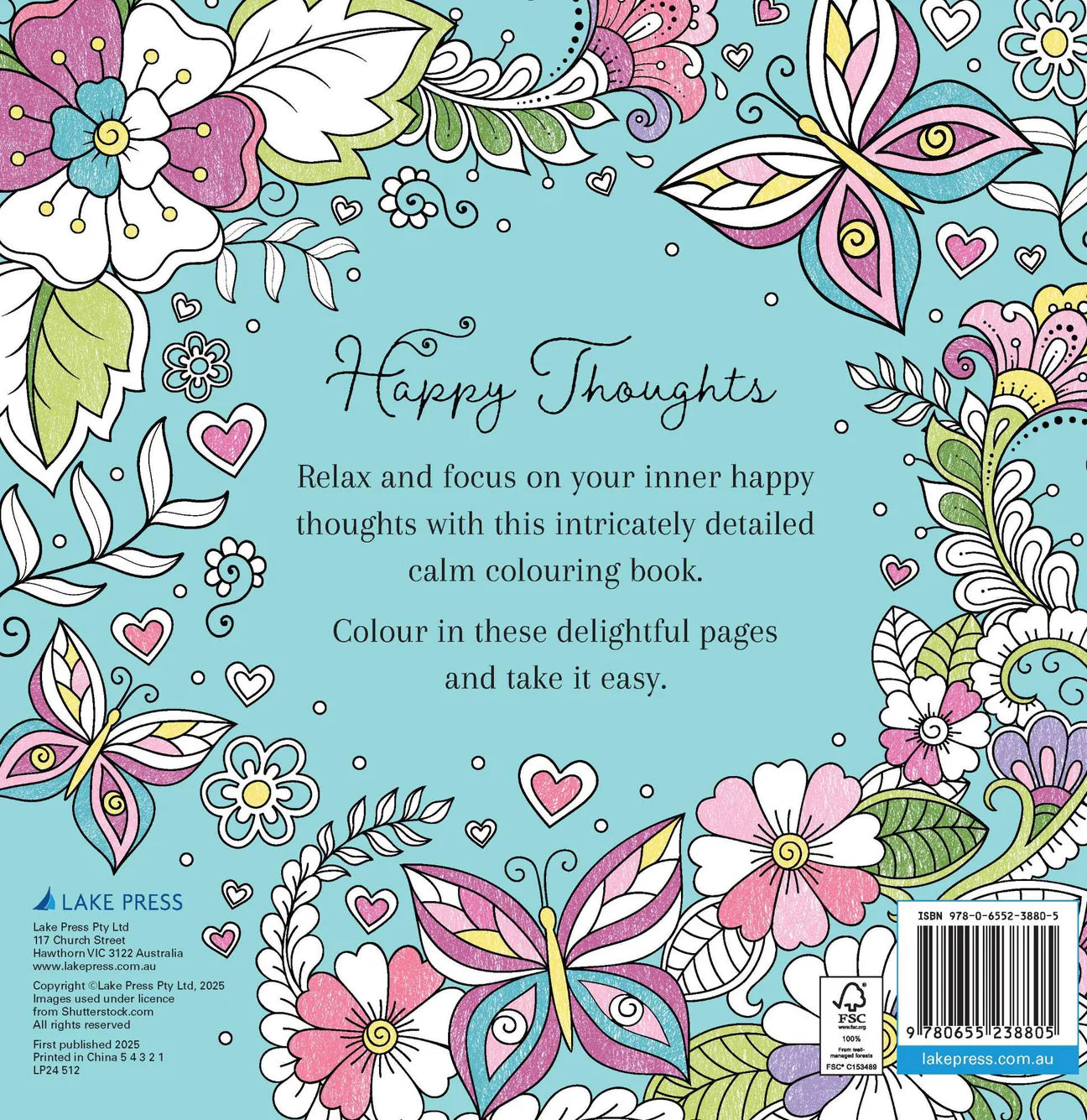 Happy Thoughts Calm Coloring Book for Adults - Stress Relief & Relaxation, Mindfulness Meditation Art Therapy - Perfect for Home, Office & Travel