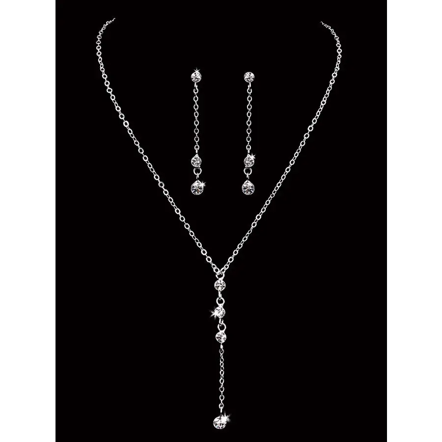 NL2054 Elegant Necklace and Earrings Set for Women | Sterling Silver Jewelry Gift | Perfect for Weddings, Parties & Date Nights