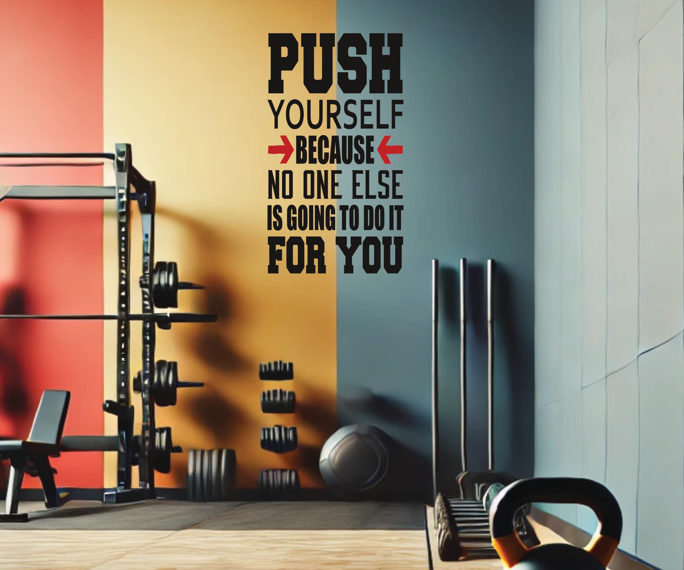 DesignDivil Motivational Wall Decal Sticker - Inspirational Quote for Health, Fitness, Training, Boxing & UFC - Perfect for Home Gym, Workout Room & Martial Arts Studio Decor
