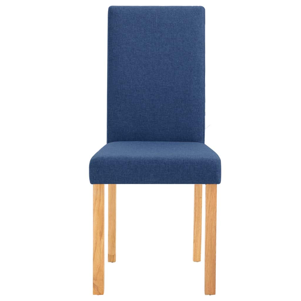 SKM Modern Dining Chairs Set of 4 - Blue Fabric Upholstered Kitchen Chairs with Sturdy Metal Legs - Comfortable Seating for Dining Room, Kitchen, Breakfast Nook & Small Spaces