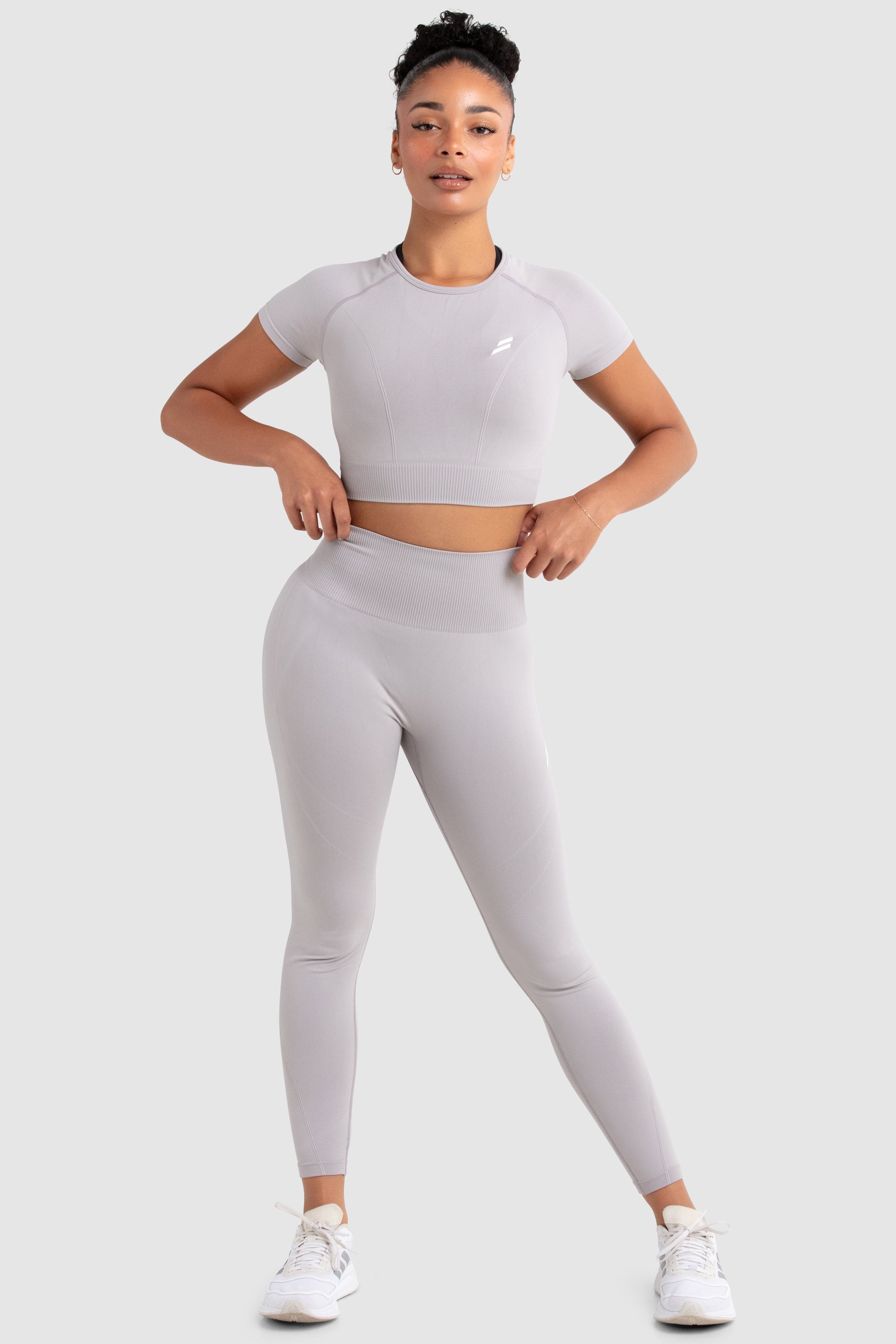 Hyperflex 2 Cropped Tee - Light Grey Women's Casual T-Shirt | Soft Stretch Fabric for Yoga, Gym & Everyday Wear