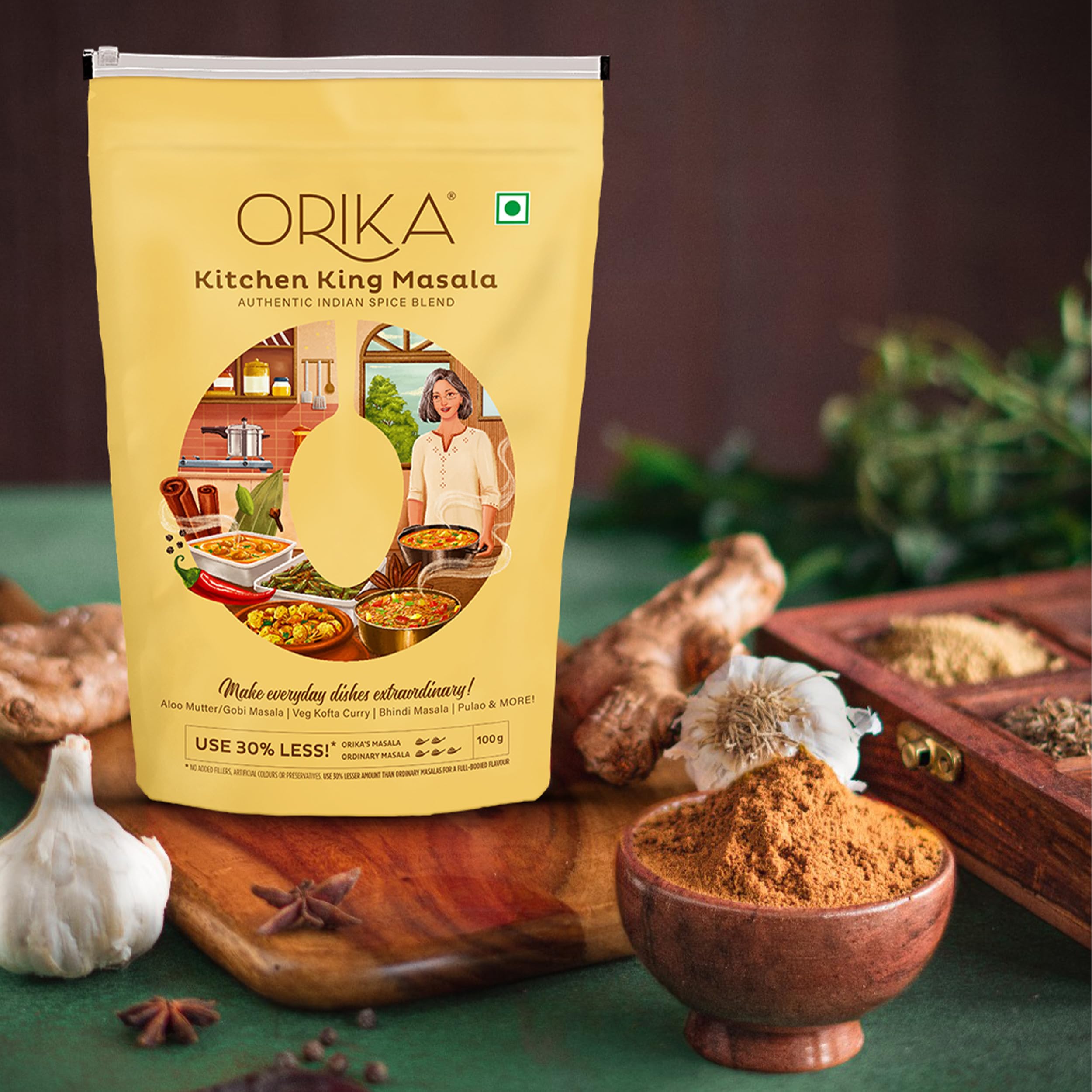 Orika Kitchen King Powder (100g) - Premium Indian Spice Blend for Flavorful Cooking | Perfect for Curries, Soups, and Stir-Fries