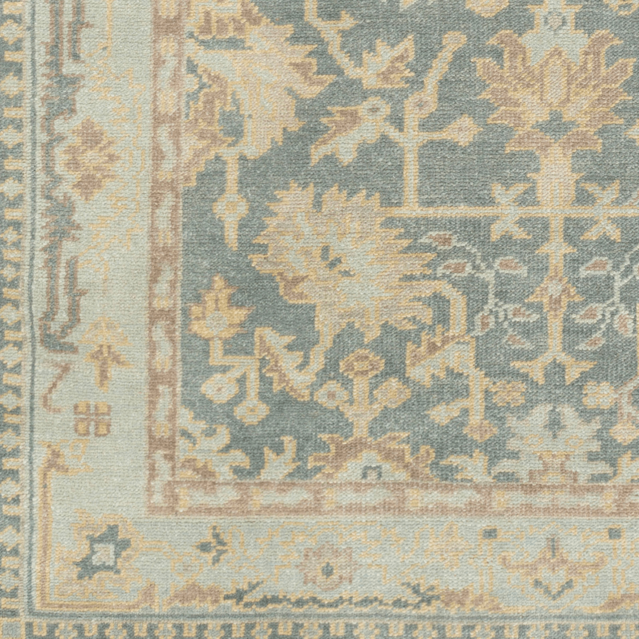 Hand Knotted Wool Area Rug in Cappadocia Grey & Seafoam - Multiple Size Options for Living Room, Bedroom & Office Decor