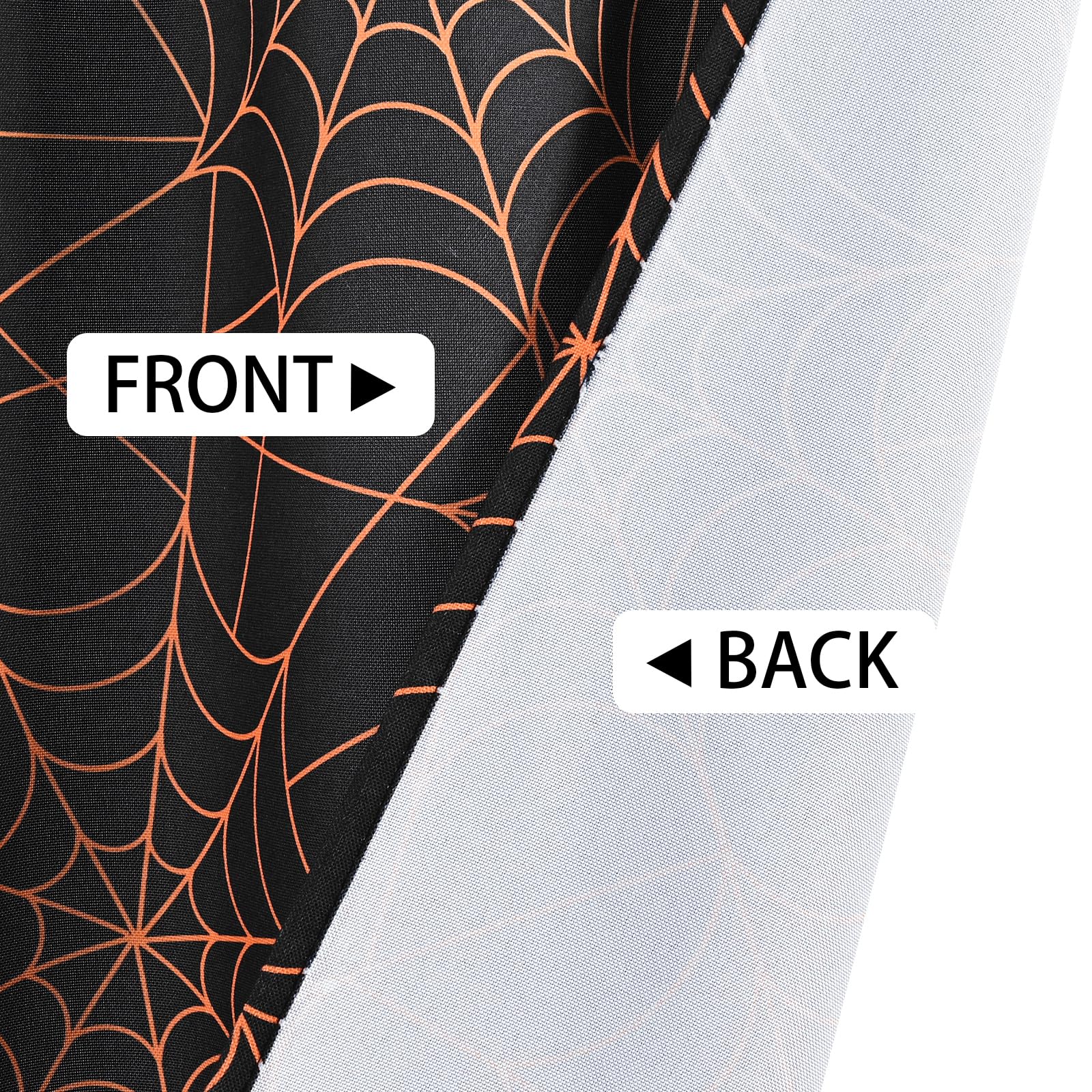 BLEUM CADE Halloween Ombre Kitchen Curtains 36 Inch - Spider Web Design Black & Orange Gradient Thermal Insulated Rod Pocket Window Curtains for Halloween Party Decor, Kitchen, Living Room & Bedroom