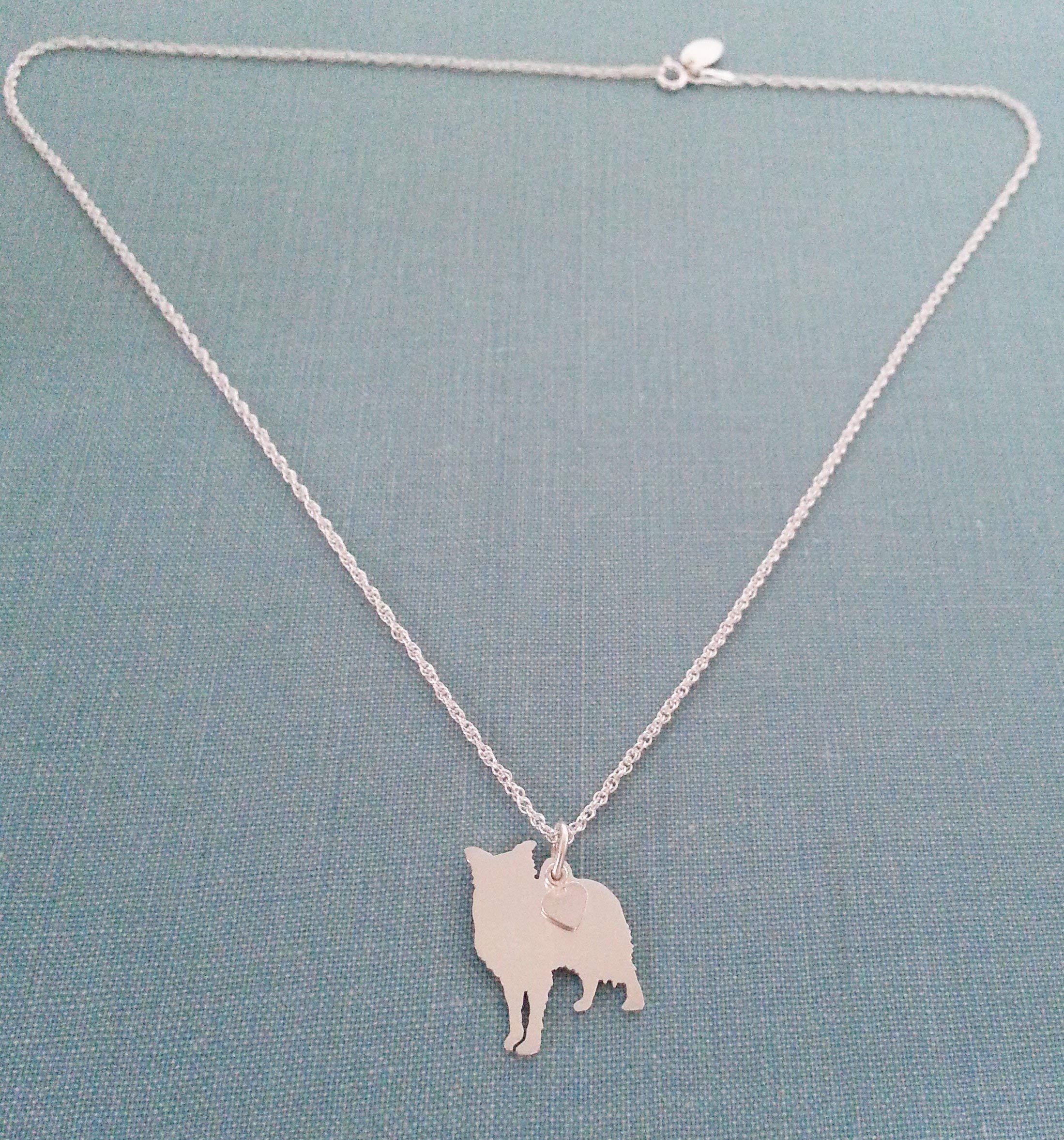 925 Sterling Silver Border Collie Dog Charm Necklace - Dainty Pet Lover Jewelry Gift for Women, Perfect for Dog Owners & Animal Lovers (Birthday, Anniversary, Valentine's Day)