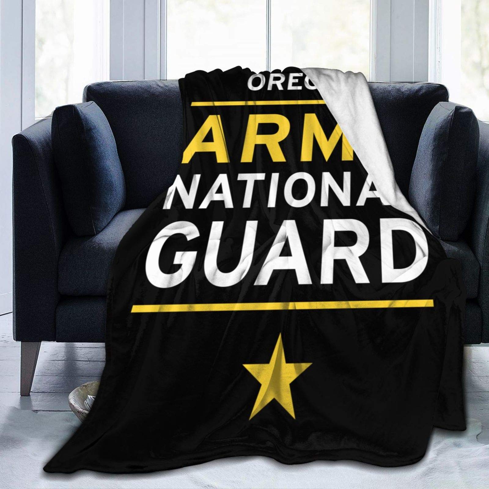 Oregon Army National Guard Throw Blanket - Ultra Soft Micro Fleece Blanket for Bed, Couch & Living Room - 50x40 Inches - Perfect for Movie Nights, Camping & Military Home Decor