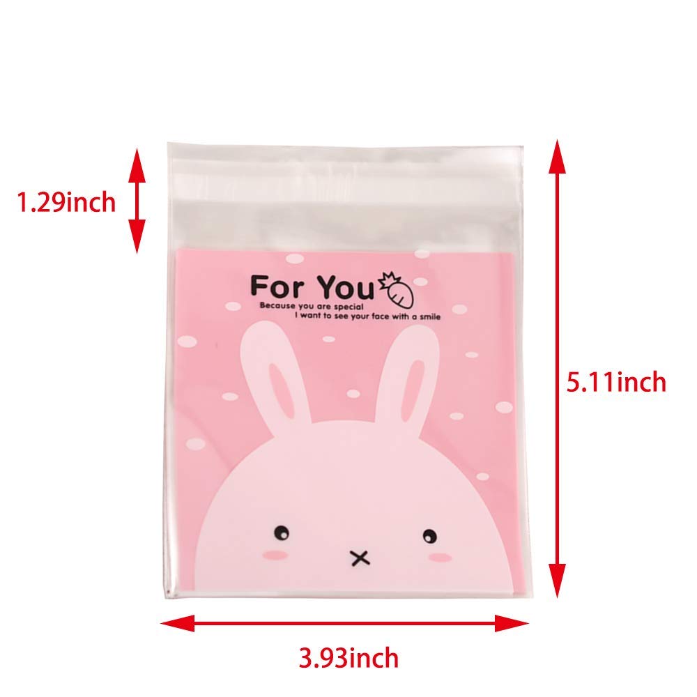 Chocozone 100-Pack Self-Adhesive Guddy Bags - Pink Party Favor Bags for Cookies, Chocolates & Birthday Gifts | Perfect for Baby Showers, Wedding Favors & Holiday Treats