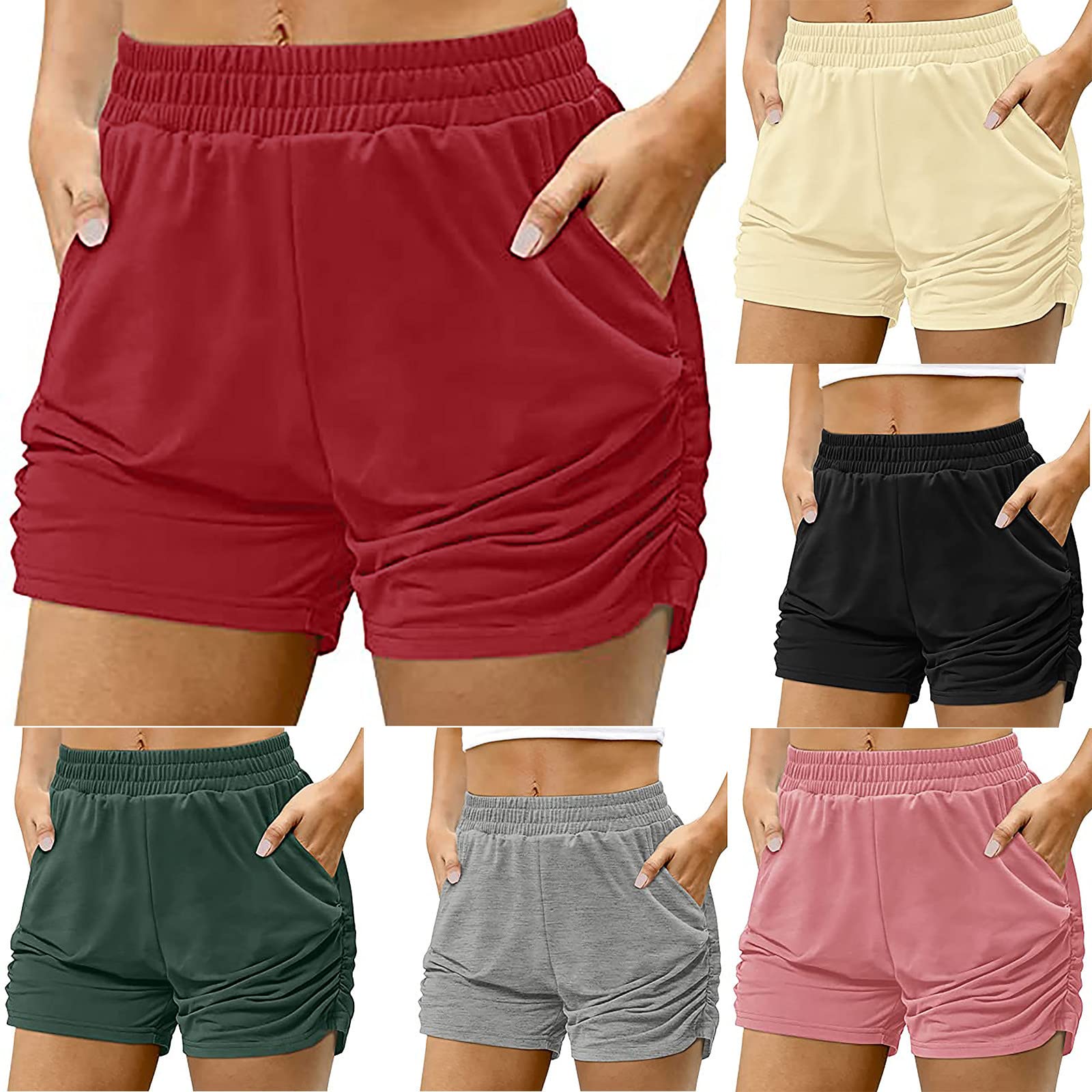 Plus Size Women's Sweat Shorts - Elastic Waist Summer Running Shorts for Workout & Lounge