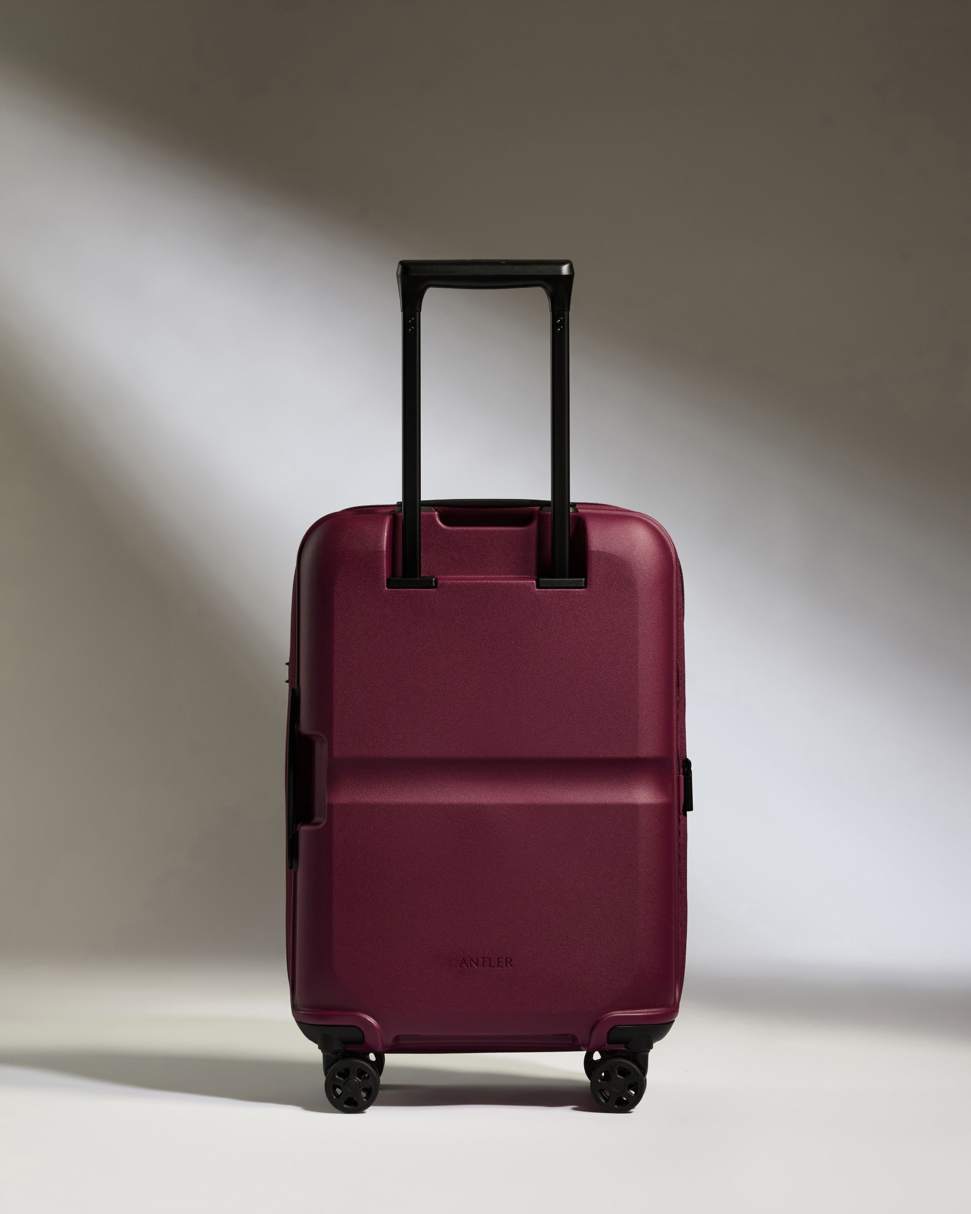 Expandable Carry on Luggage in Heather Purple with Single Stripe - Lightweight Spinner Suitcase for Air Travel, Business Trips & Weekend Getaways
