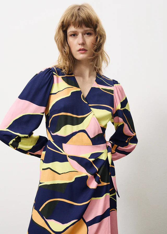 Abelinia Wrap Dress - Multicolor Floral Print Women's Maxi Dress for Beach, Vacation & Summer Outfits