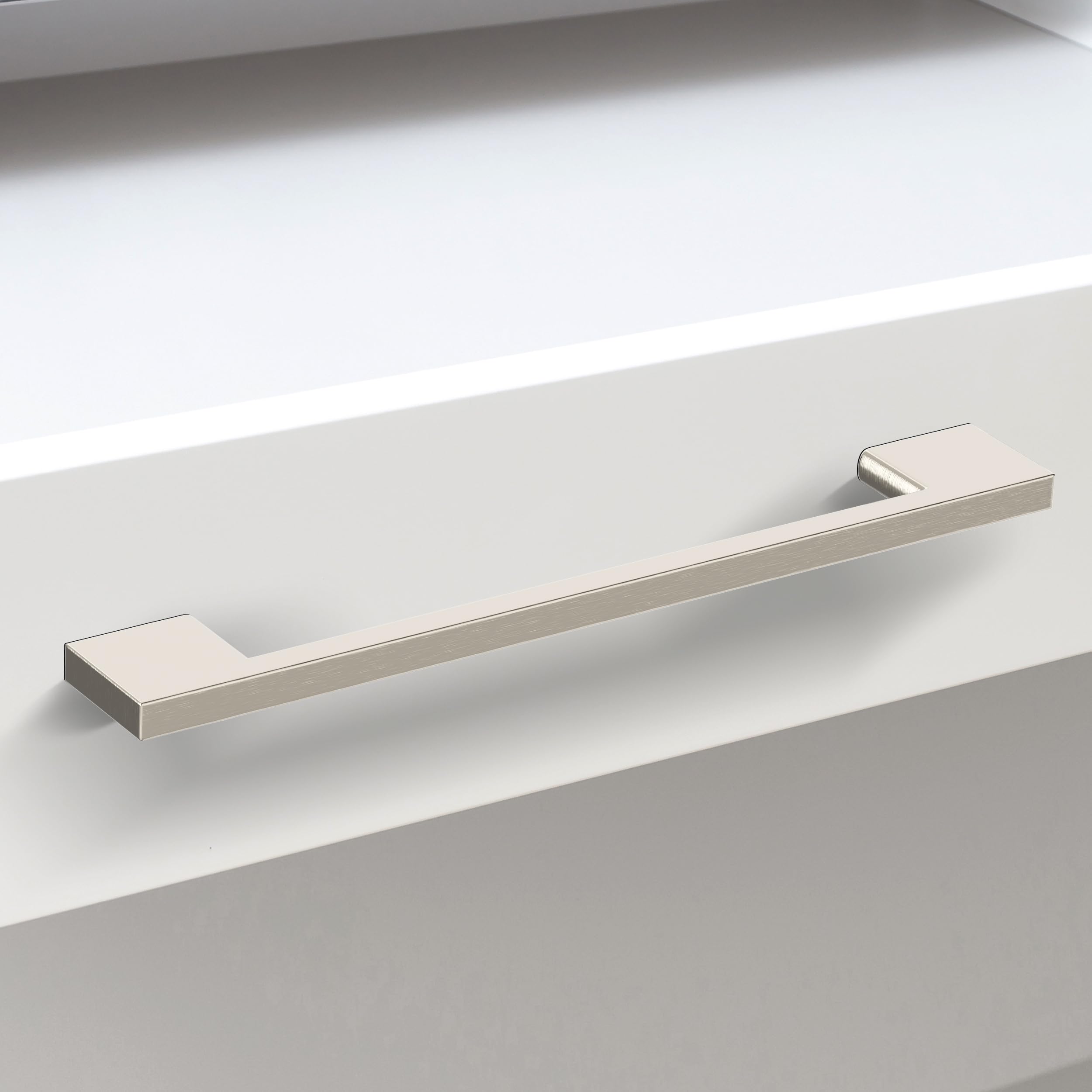 Southern Hills Brushed Nickel Cabinet Pulls - 160mm Satin Nickel Drawer Handles, Modern Kitchen Cabinet Handles for Cabinets & Drawers, Silver Cupboard Door Hardware - Perfect for Kitchen Renovation & Home Upgrade