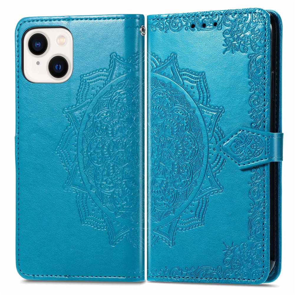 Premium Magnetic Leather Wallet Case for iPhone 14 (6.1