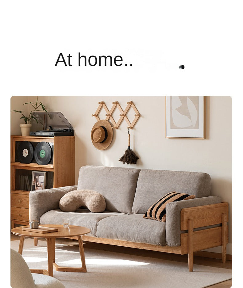 Solid Oak Wood Sofa - Modern High Back Design for Living Room, Lounge & Office - Durable & Stylish Furniture for Home Decor