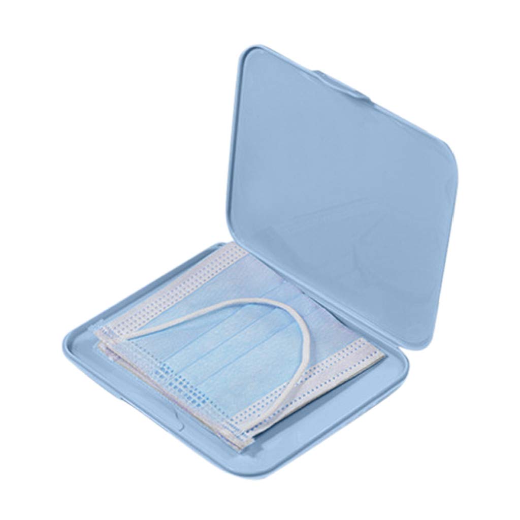 Portable Face Mask Storage Case - Blue, 13x13x2cm - Reusable Anti-Pollution Travel Organizer for Masks | Perfect for Travel, Gym, Office & Daily Protection