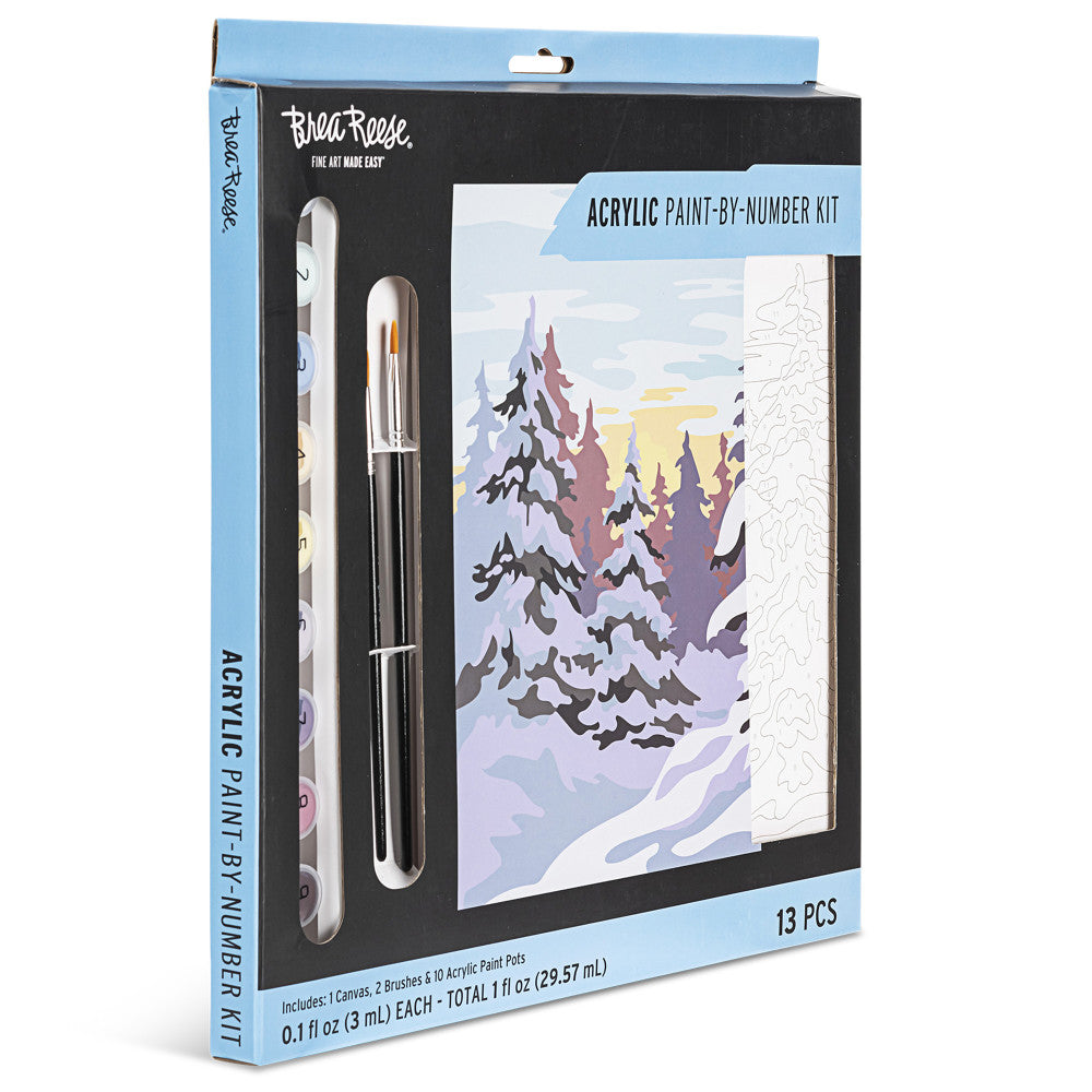 Brea Reese Winter Wonderland Acrylic Paint by Number Kit for Adults - DIY Art Painting Set with Brushes & Canvas - Perfect for Holiday Gifts, Home Decor & Relaxation